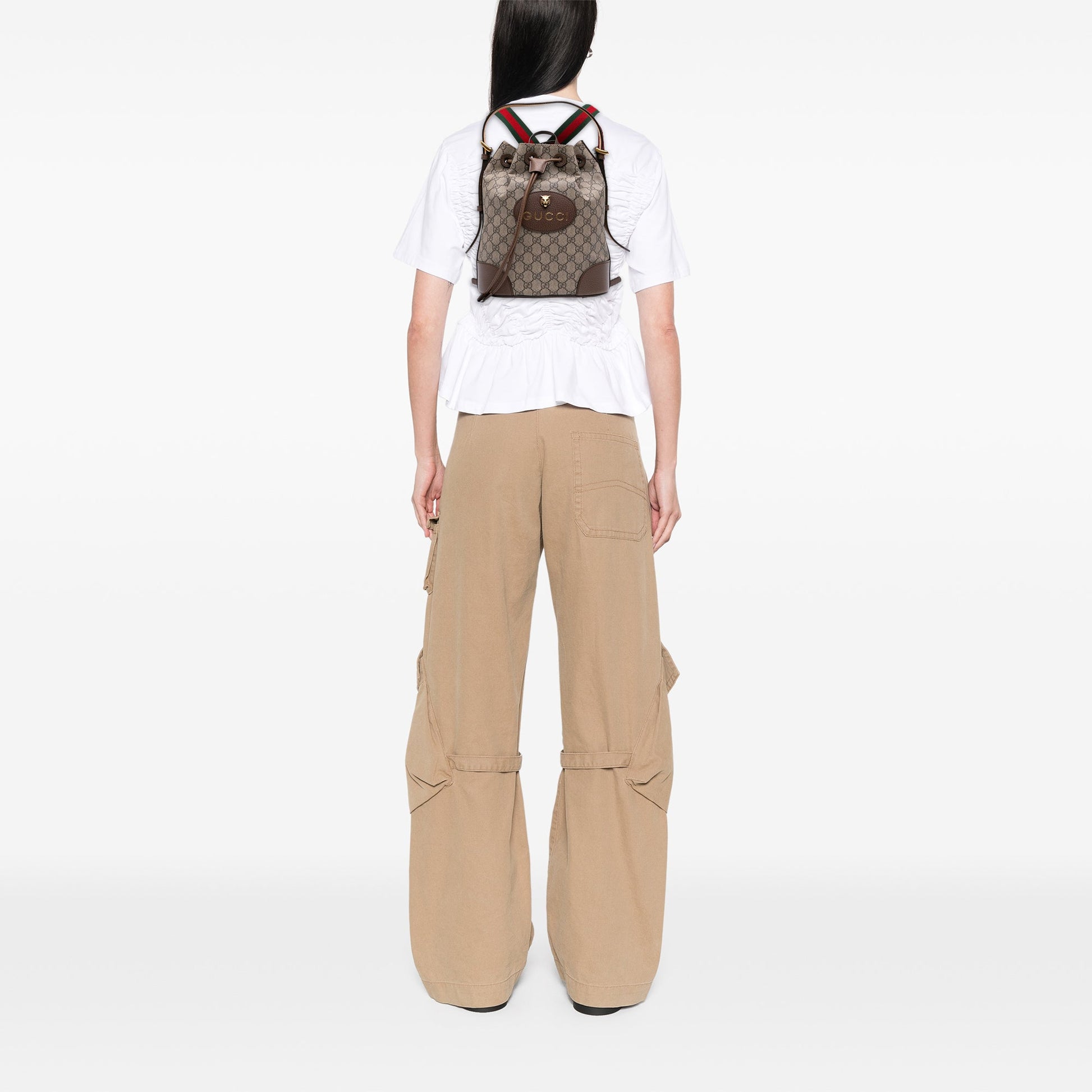 Gucci GG Supreme Neo Vintage Drawstring Bucket Bag