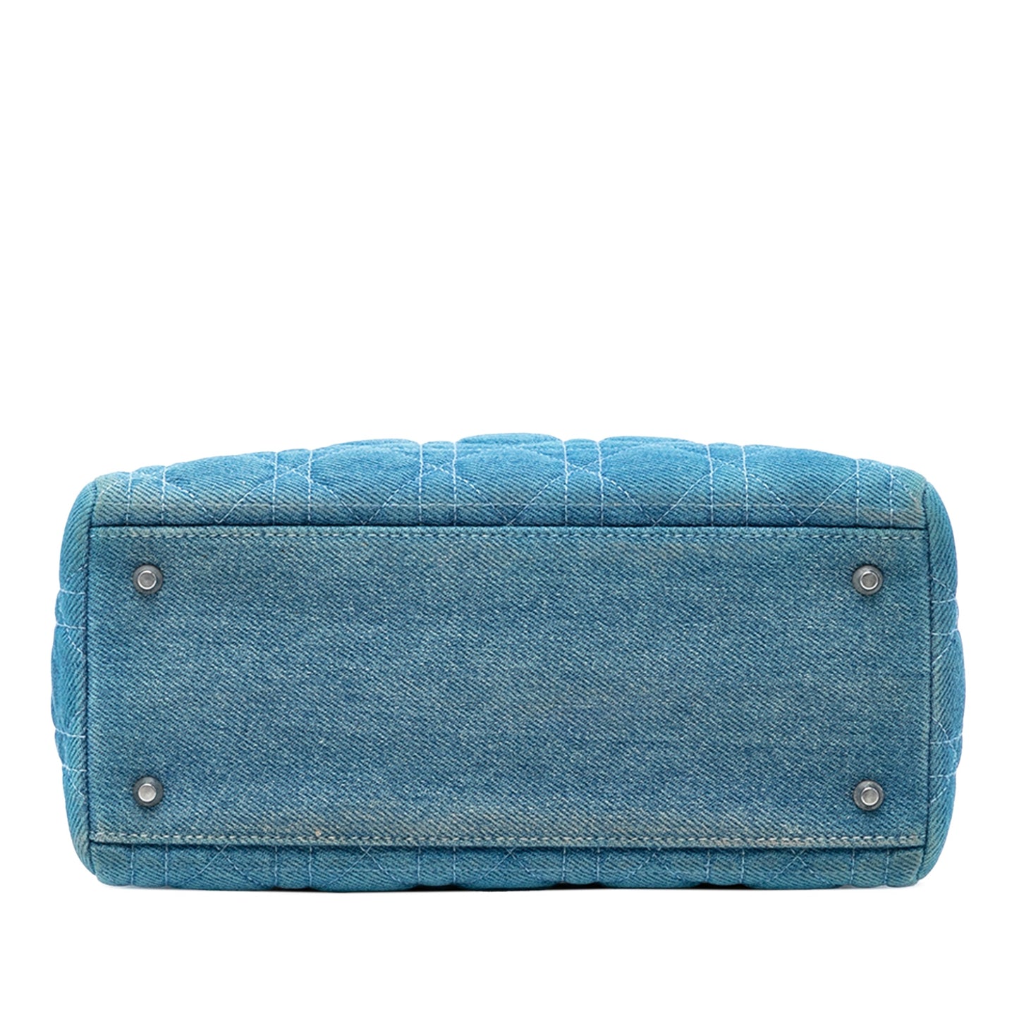 Dior Medium Denim Cannage Acrylic Handles Lady Dior