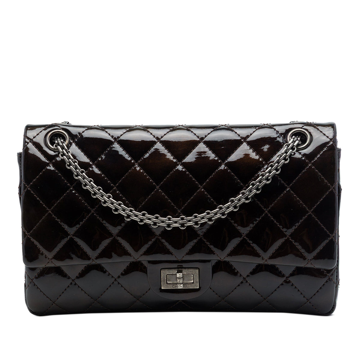 Chanel Quilted Patent Reissue 2.55 Double Flap 226 — Brown