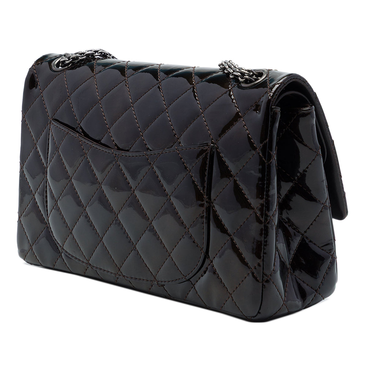 Chanel Quilted Patent Reissue 2.55 Double Flap 226 — Brown