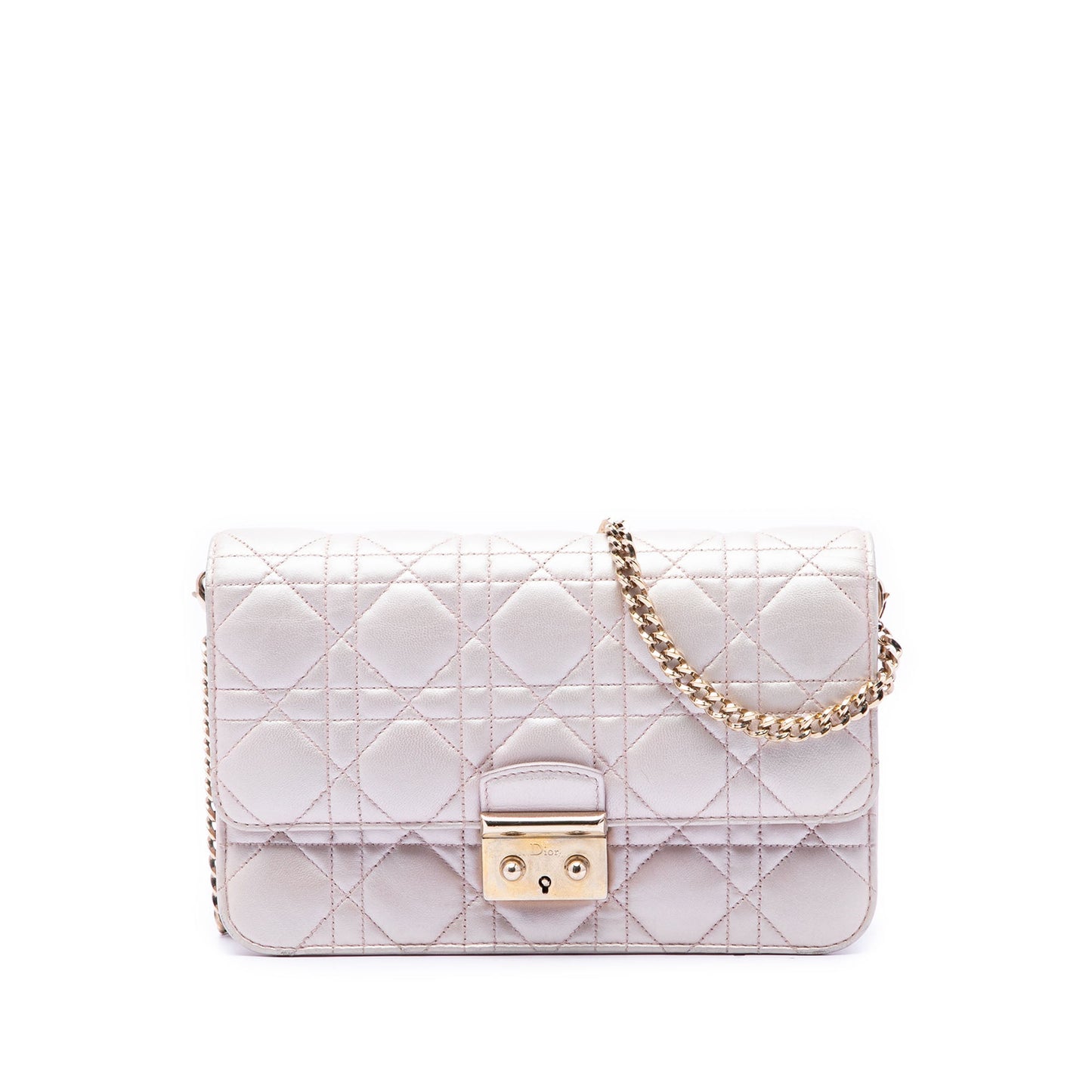 Dior Metallic Lambskin Cannage Miss Dior Promenade Crossbody