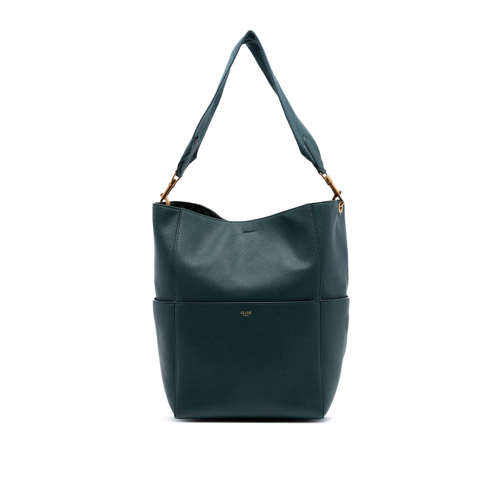 Celine Medium Leather Seau Sangle Bucket Bag