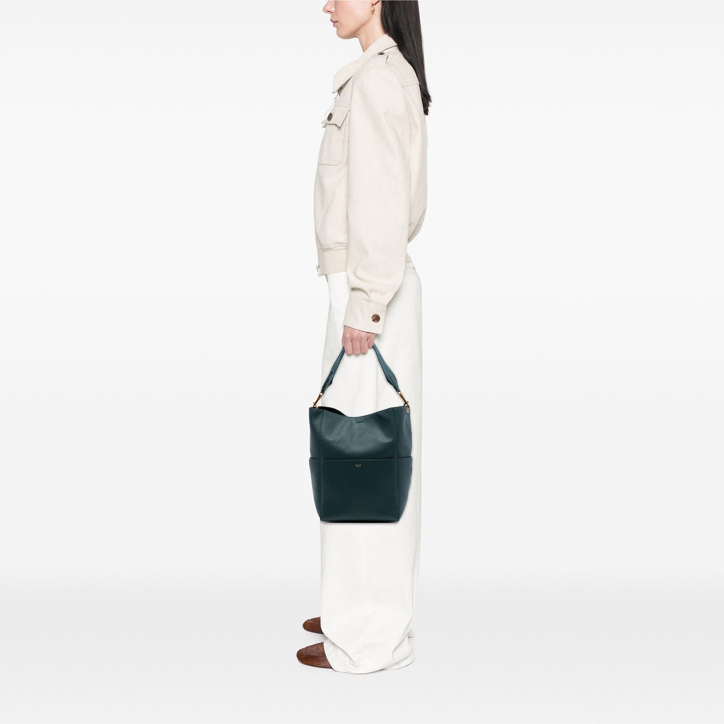 Celine Medium Leather Seau Sangle Bucket Bag