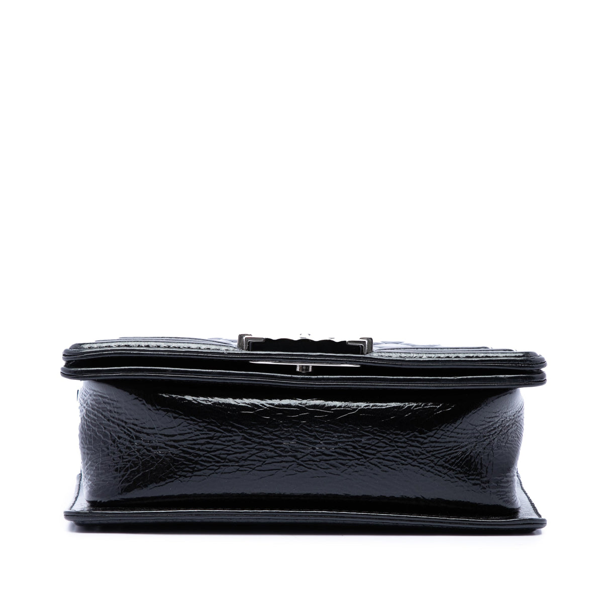 Chanel Small Quilted Crinkled Patent Boy Flap