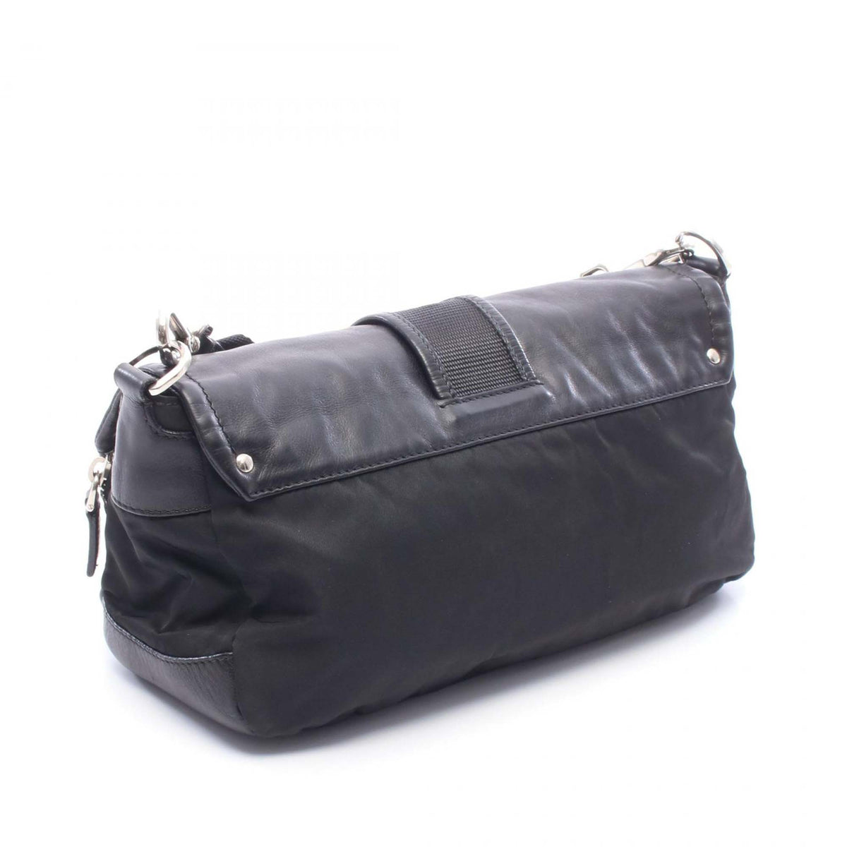 Prada Tessuto and Calfskin Crossbody — Black