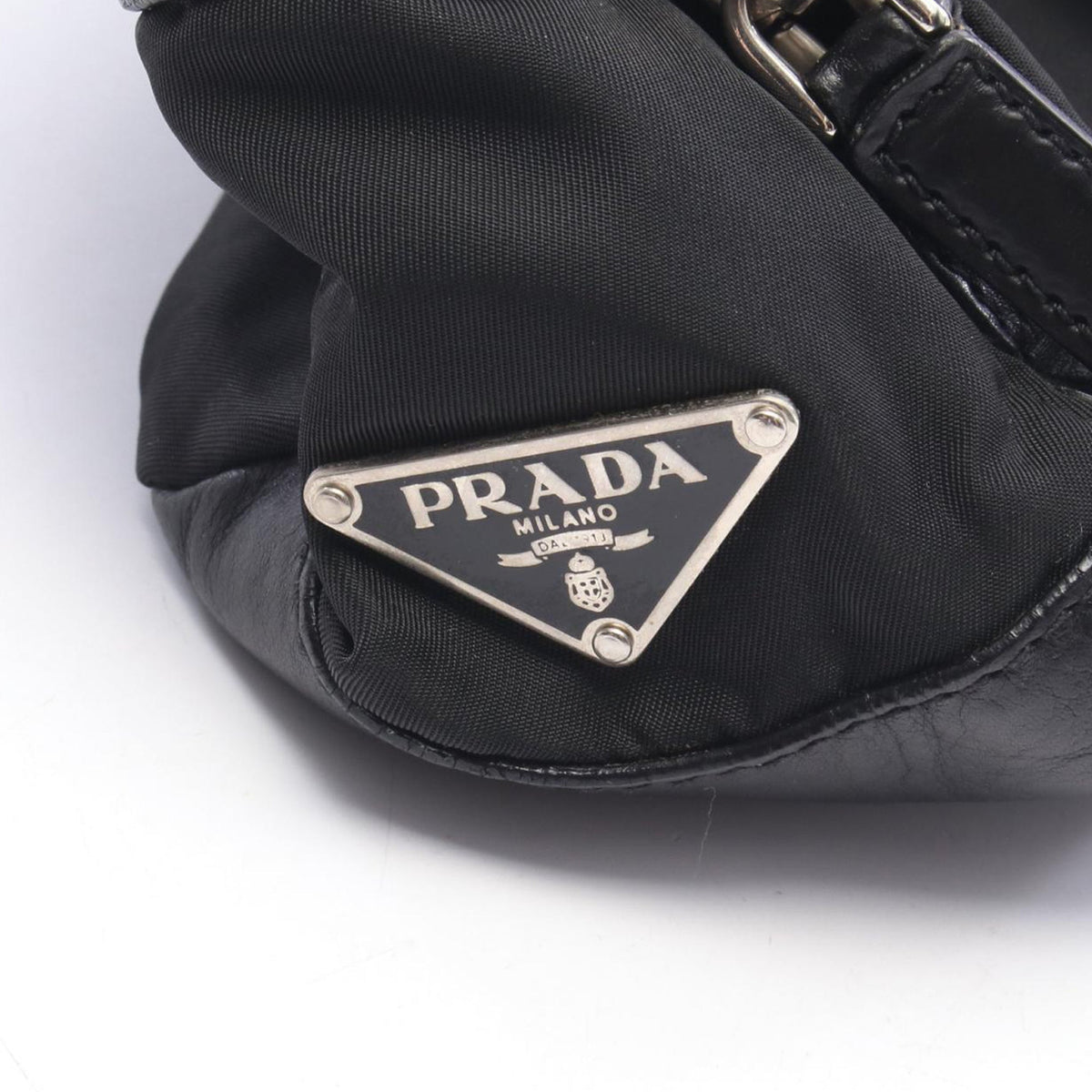 Prada Tessuto and Calfskin Crossbody — Black