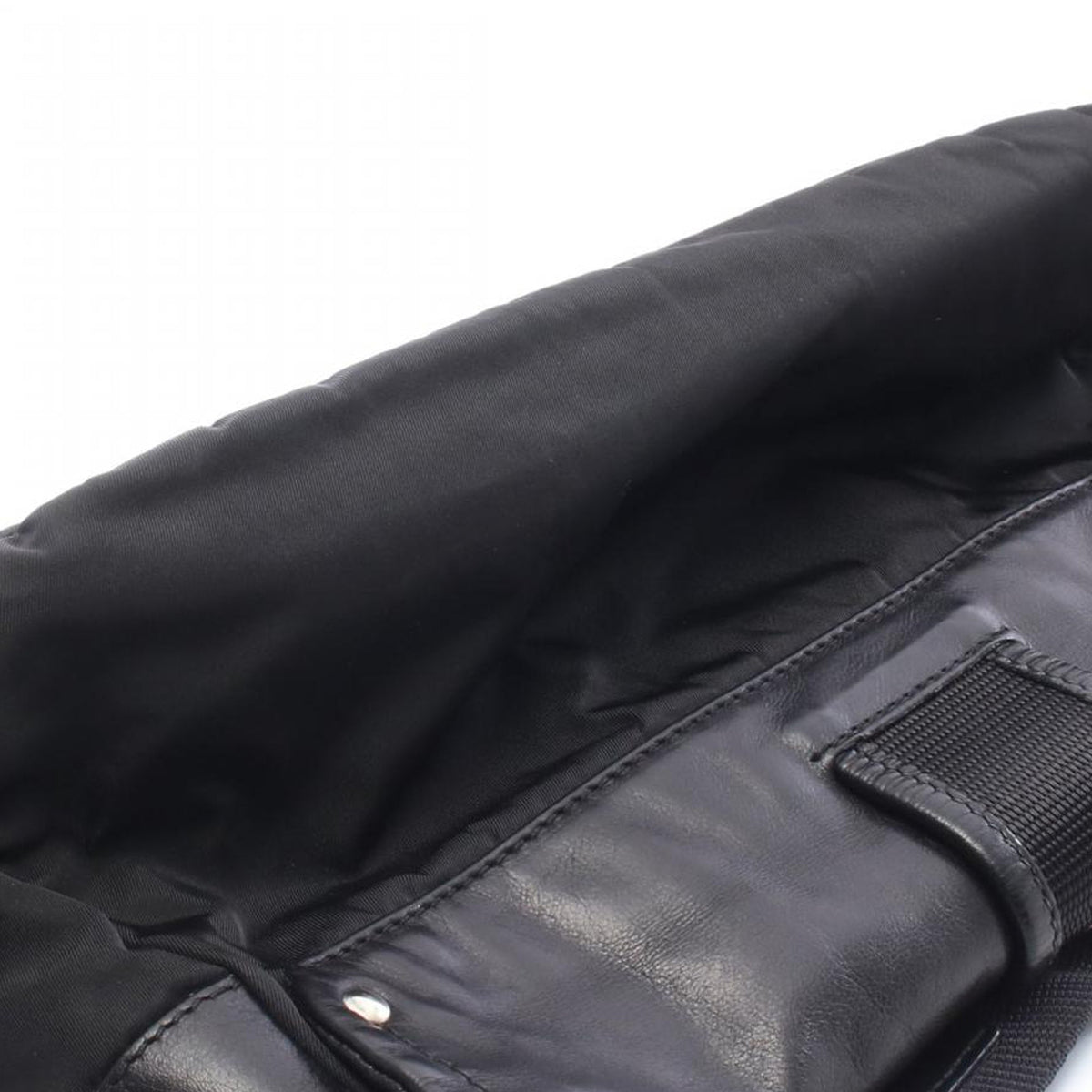 Prada Tessuto and Calfskin Crossbody — Black