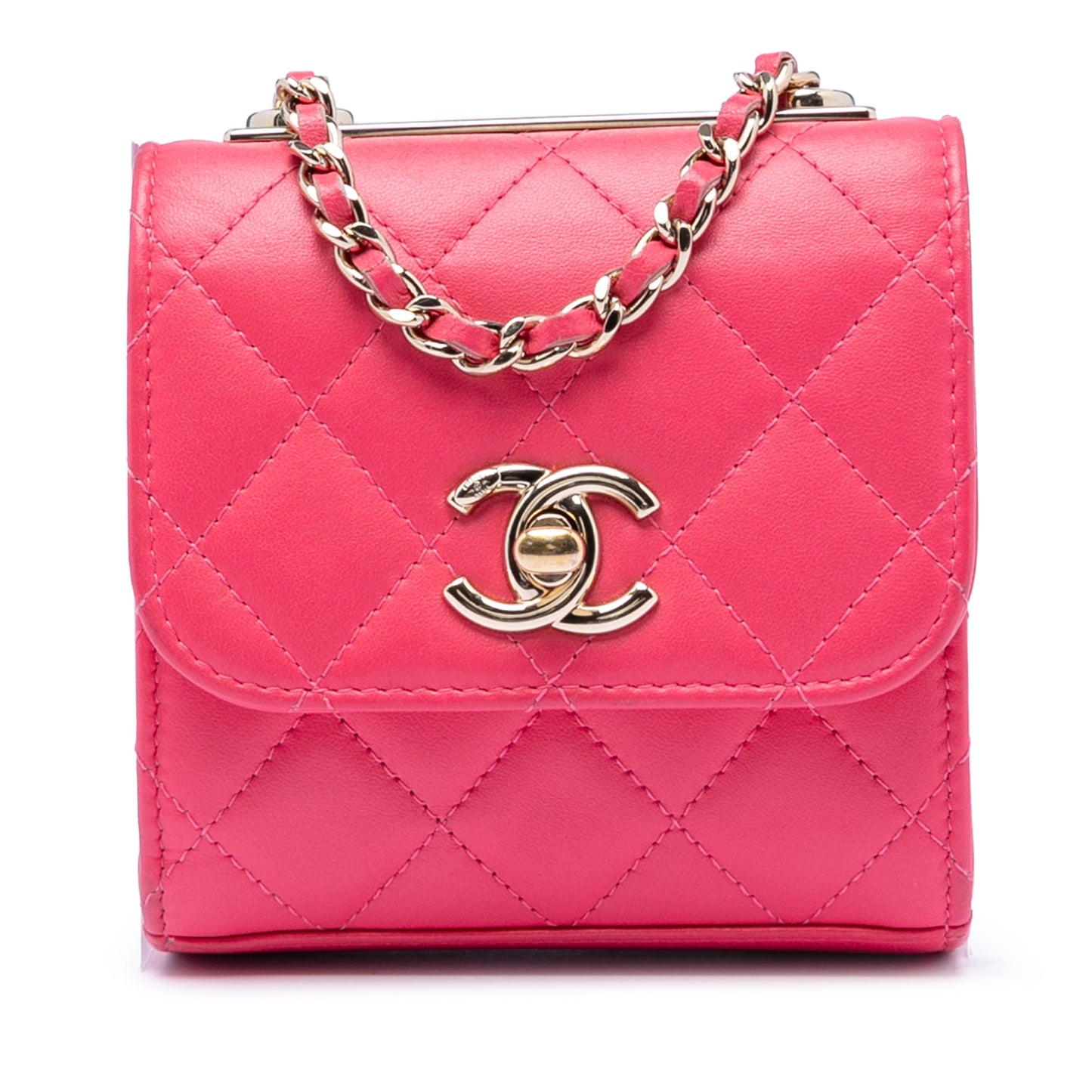 Chanel Mini Quilted Lambskin Trendy CC Clutch With Chain
