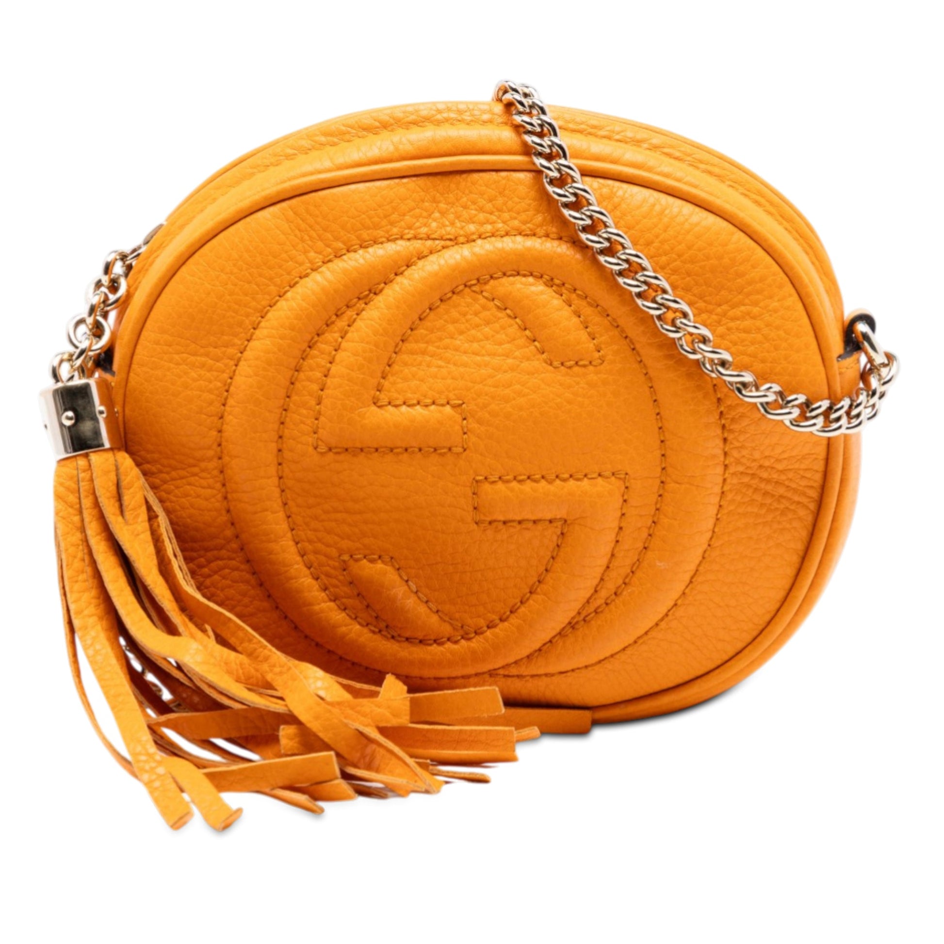 Gucci Mini Pebbled Calfskin Soho Chain Crossbody