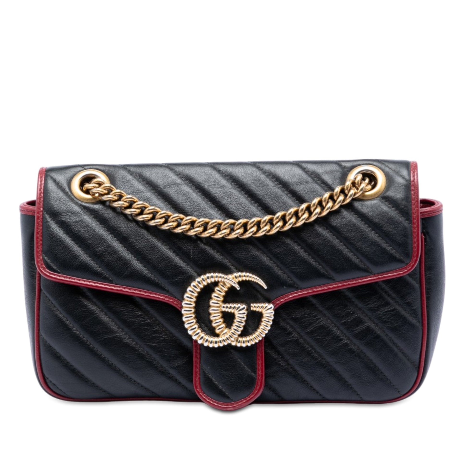 Gucci Medium GG Marmont Matelasse Diagonal Leather Torchon Shoulder Bag