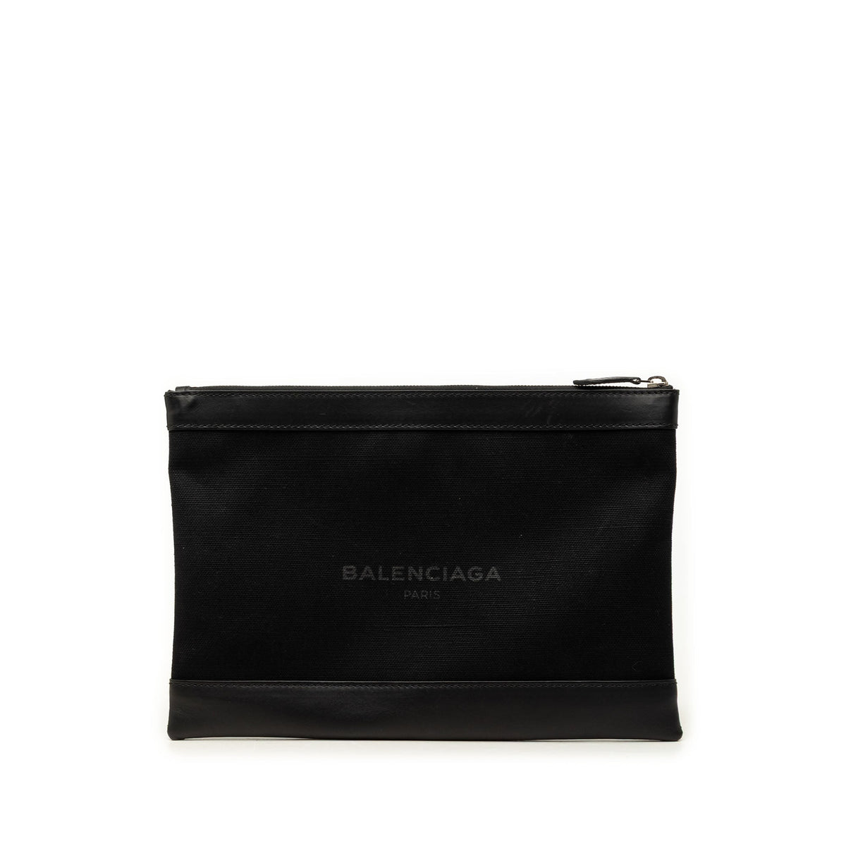 Balenciaga Canvas Navy Clip Clutch M