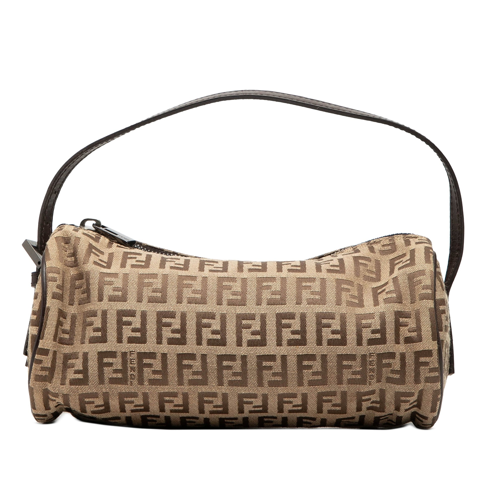 Fendi Zucchino Canvas Barrel Pochette