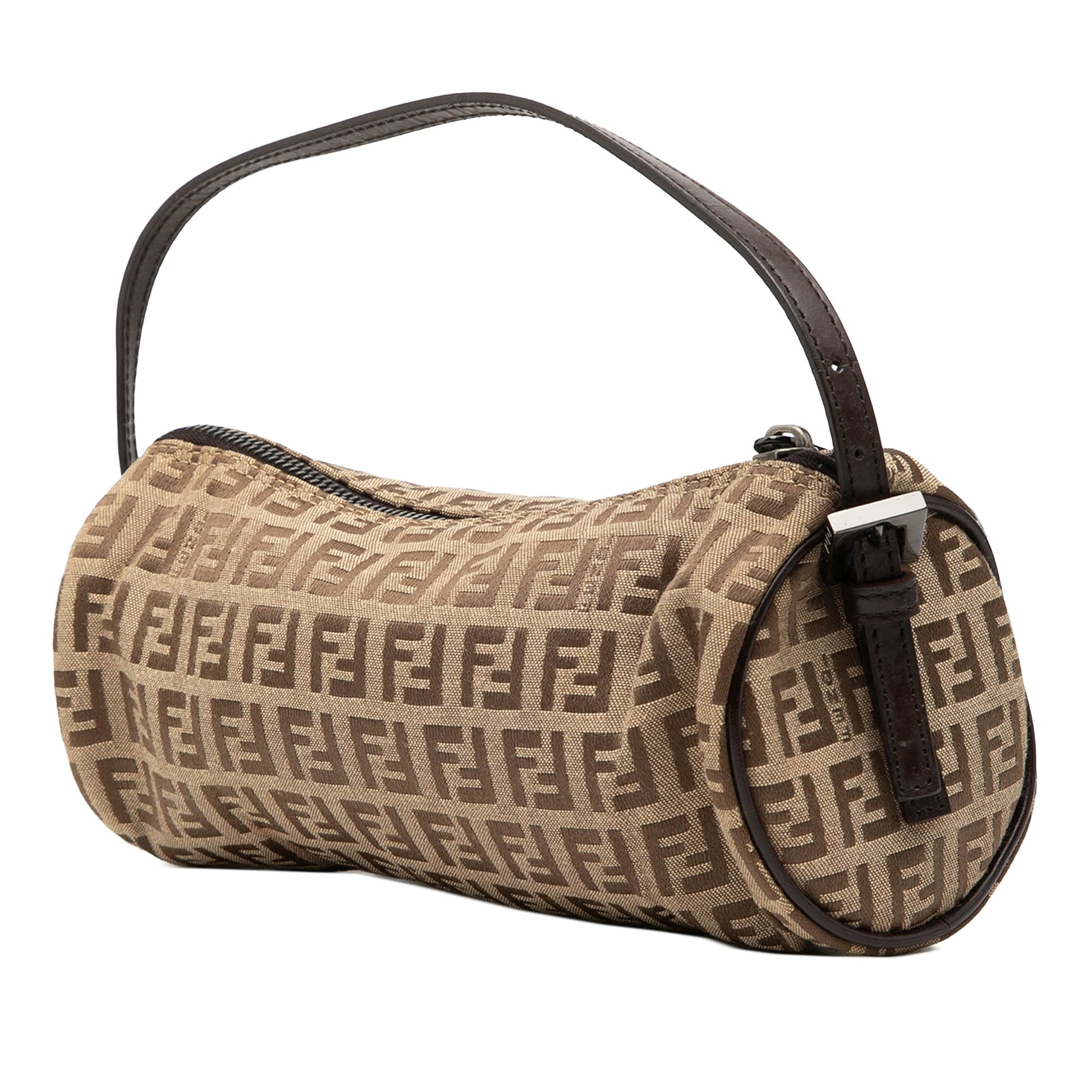 Fendi Zucchino Canvas Barrel Pochette