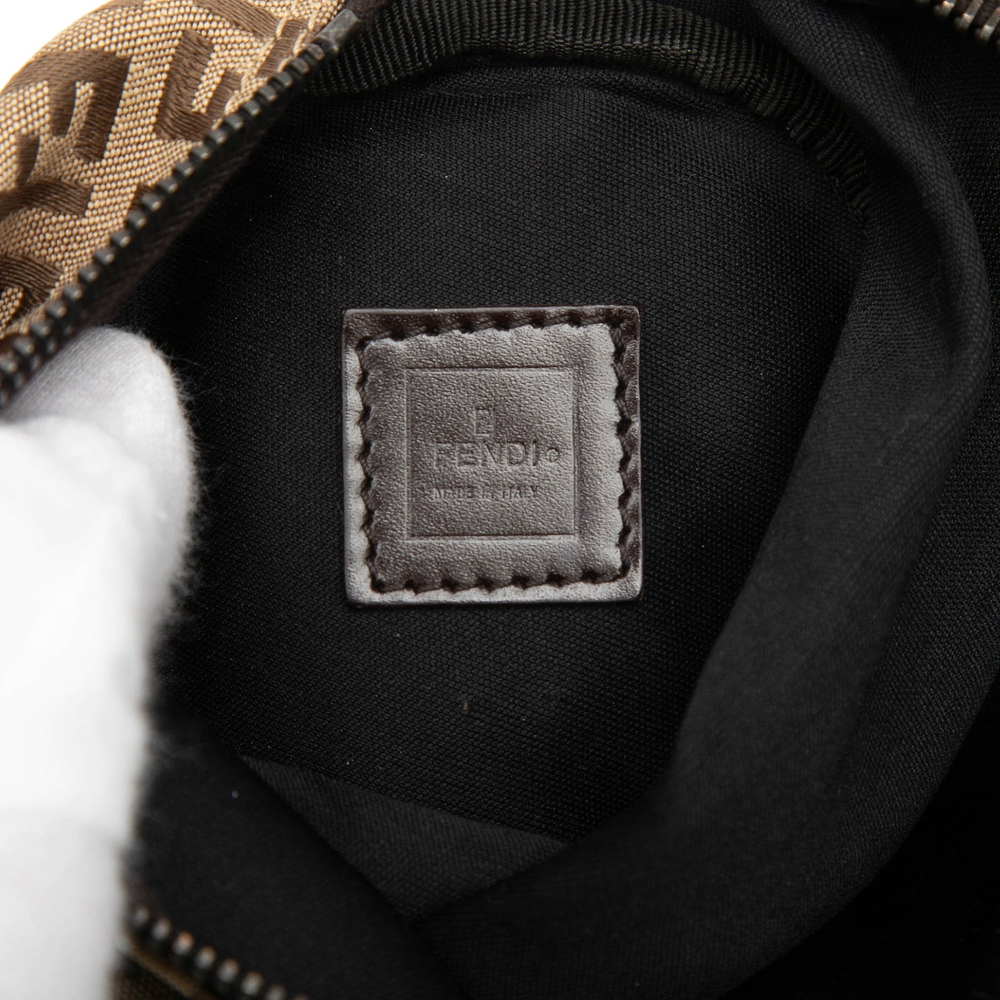 Fendi Zucchino Canvas Barrel Pochette