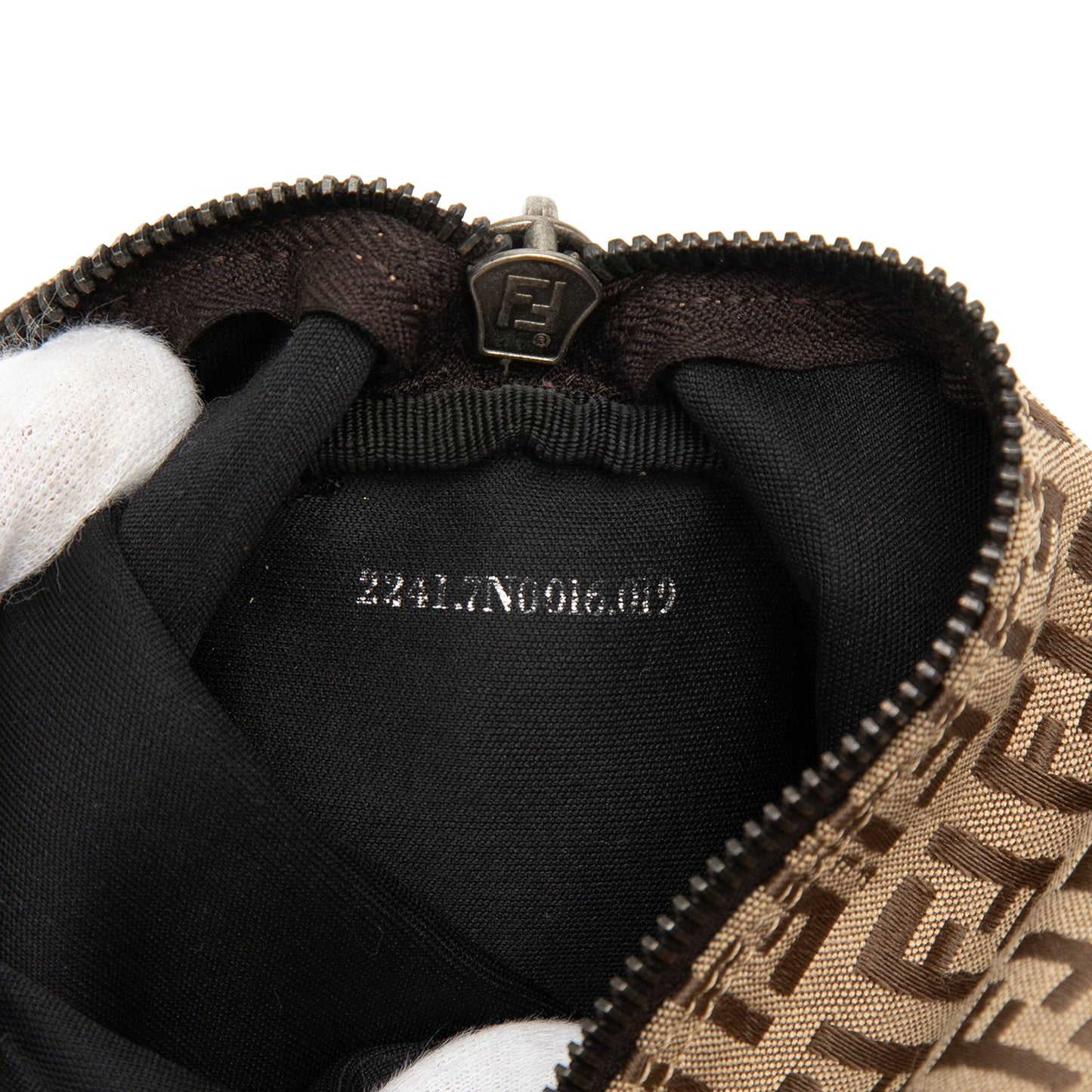 Fendi Zucchino Canvas Barrel Pochette