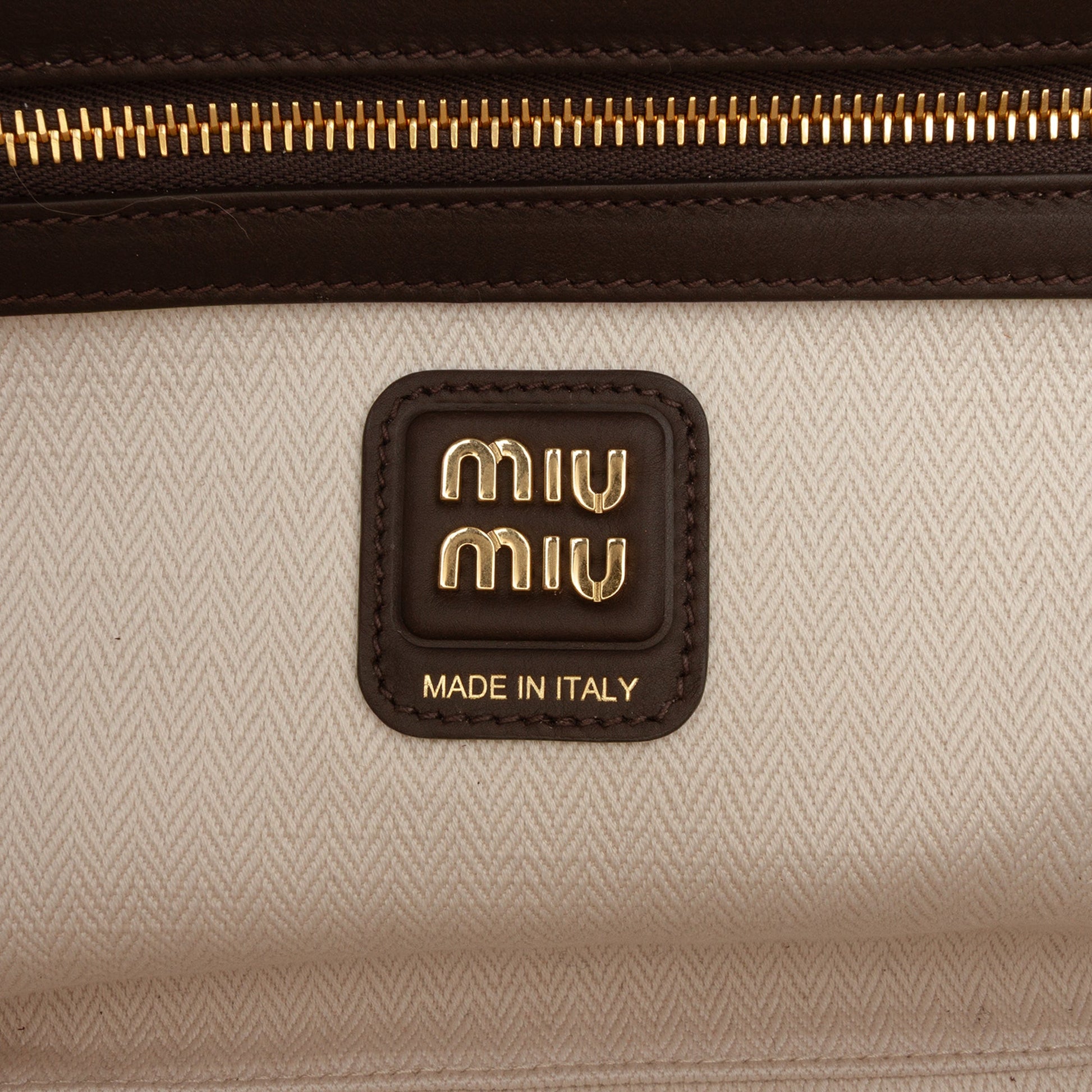 Miu Miu Large Suede Logo Beau Shoulder Bag