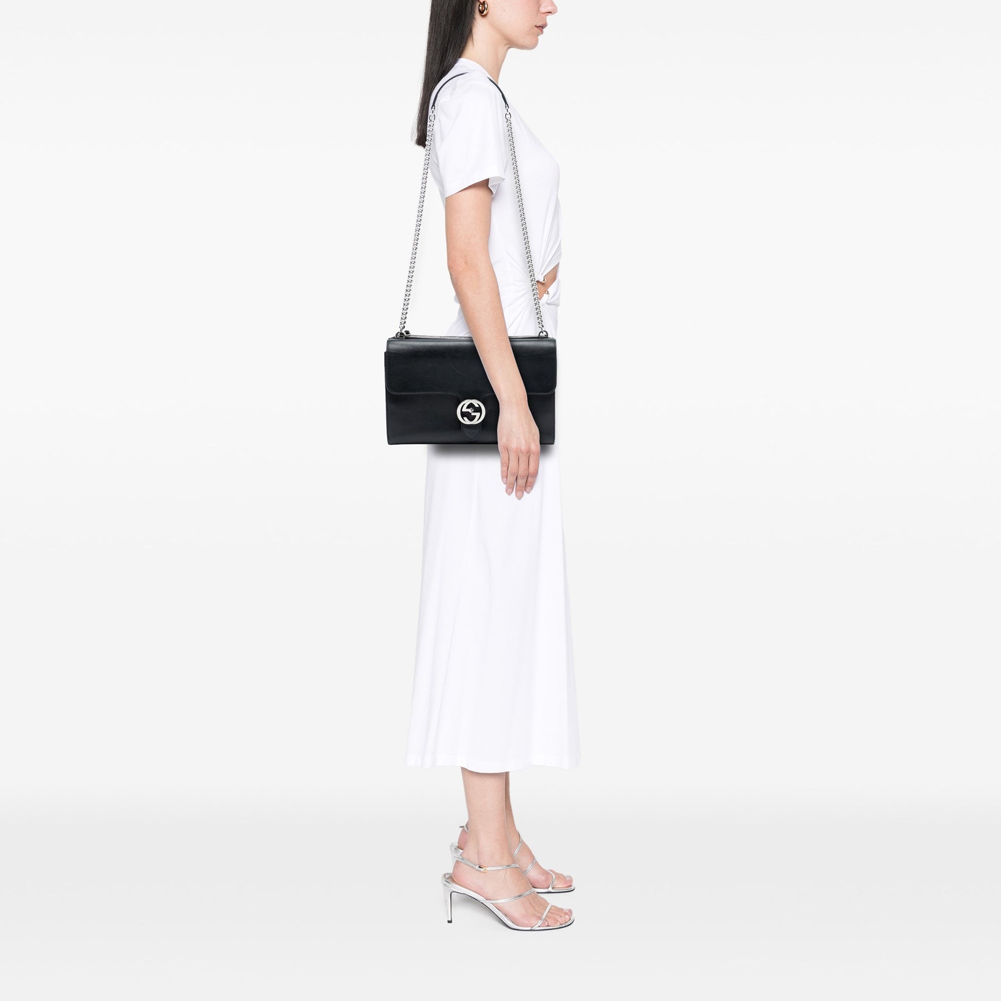 Gucci Medium Leather Dollar Interlocking G Crossbody