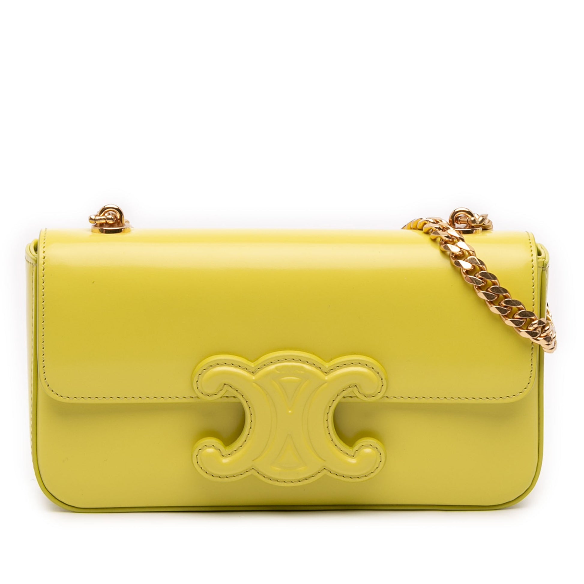 Celine Shiny Calfskin Claude Chain Shoulder Bag