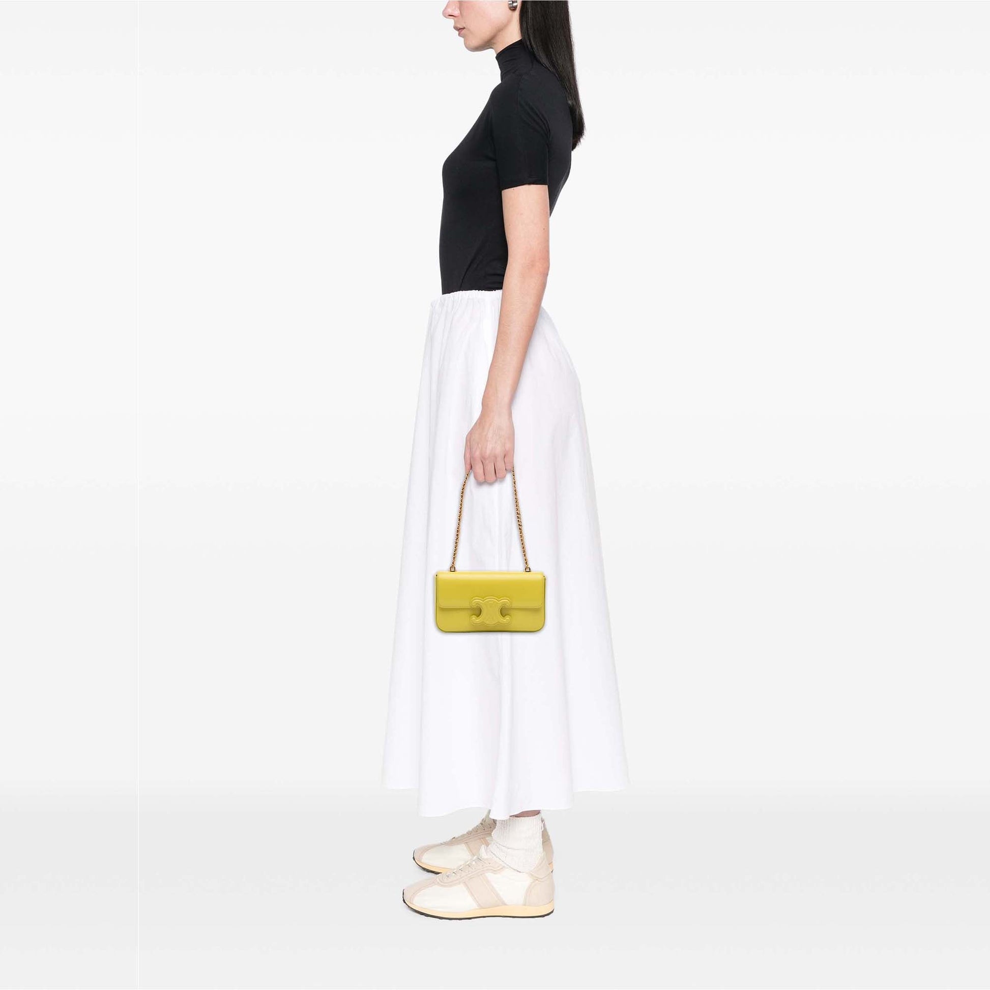 Celine Shiny Calfskin Claude Chain Shoulder Bag