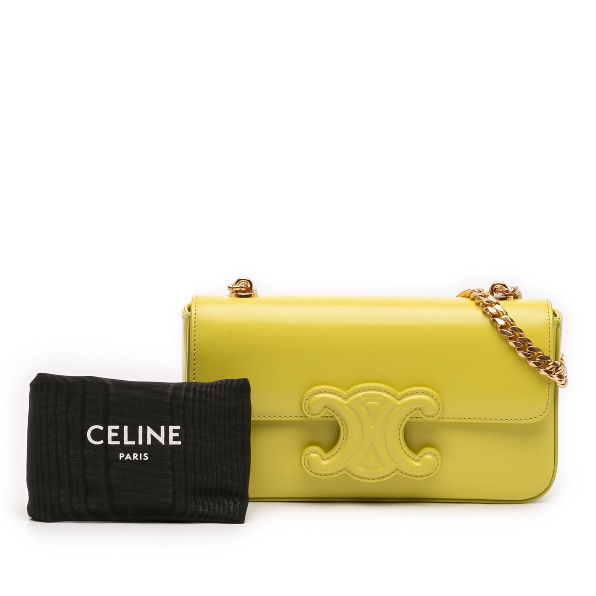 Celine Shiny Calfskin Claude Chain Shoulder Bag