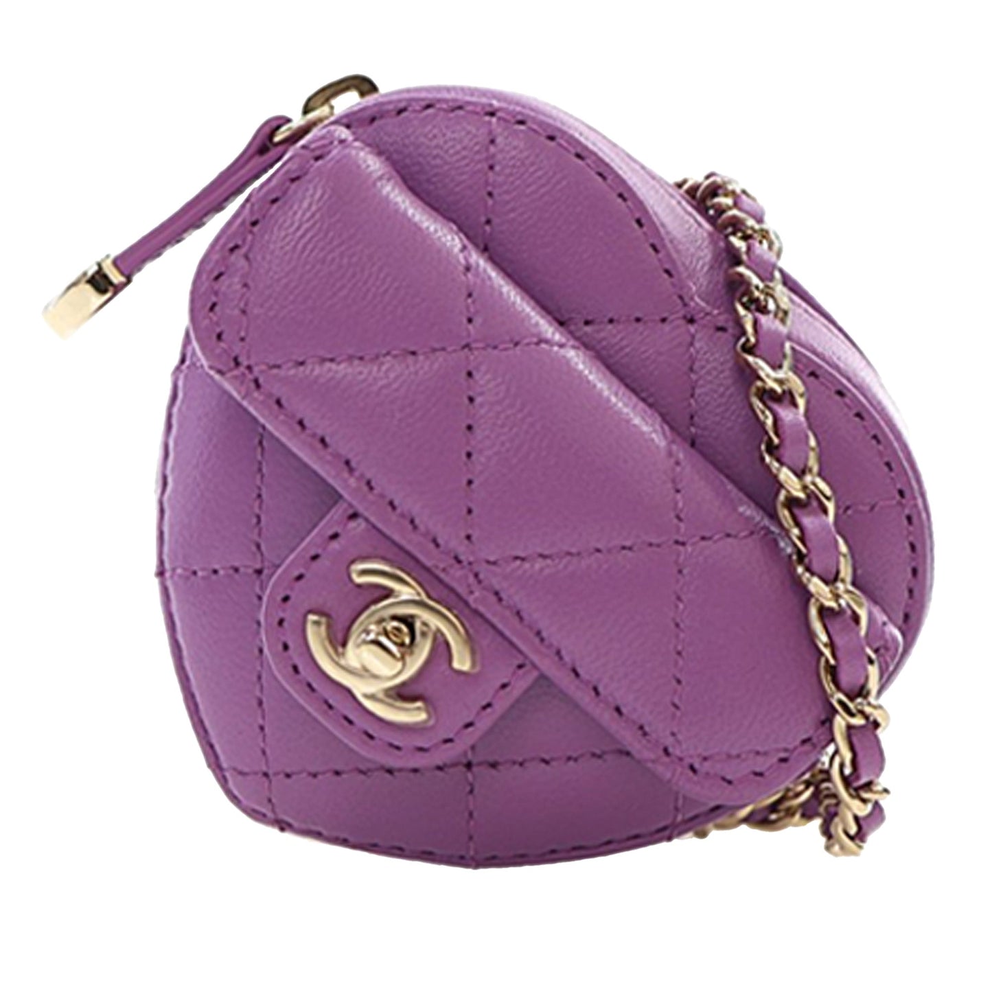 Chanel Lambskin CC in Love Heart Necklace Bag