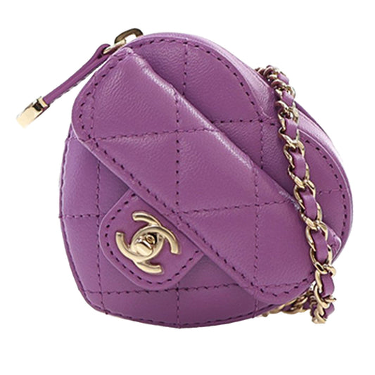Chanel Lambskin CC in Love Heart Necklace Bag