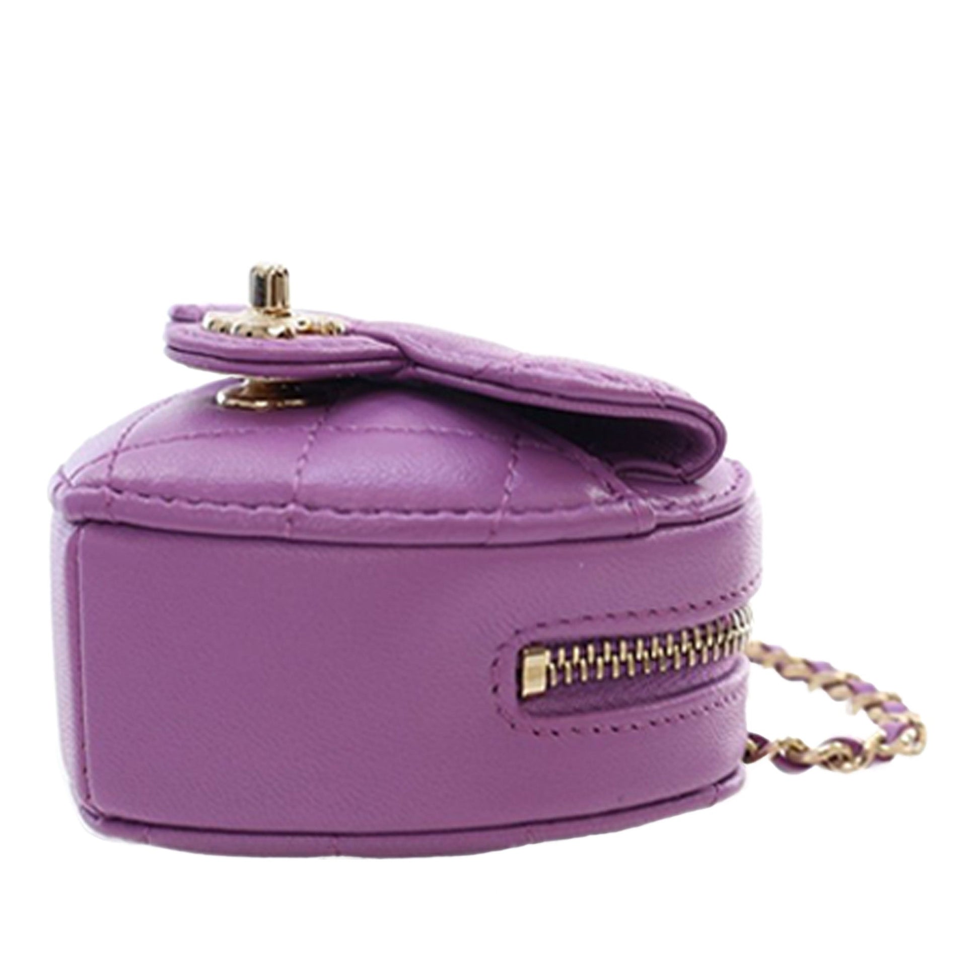 Chanel Lambskin CC in Love Heart Necklace Bag
