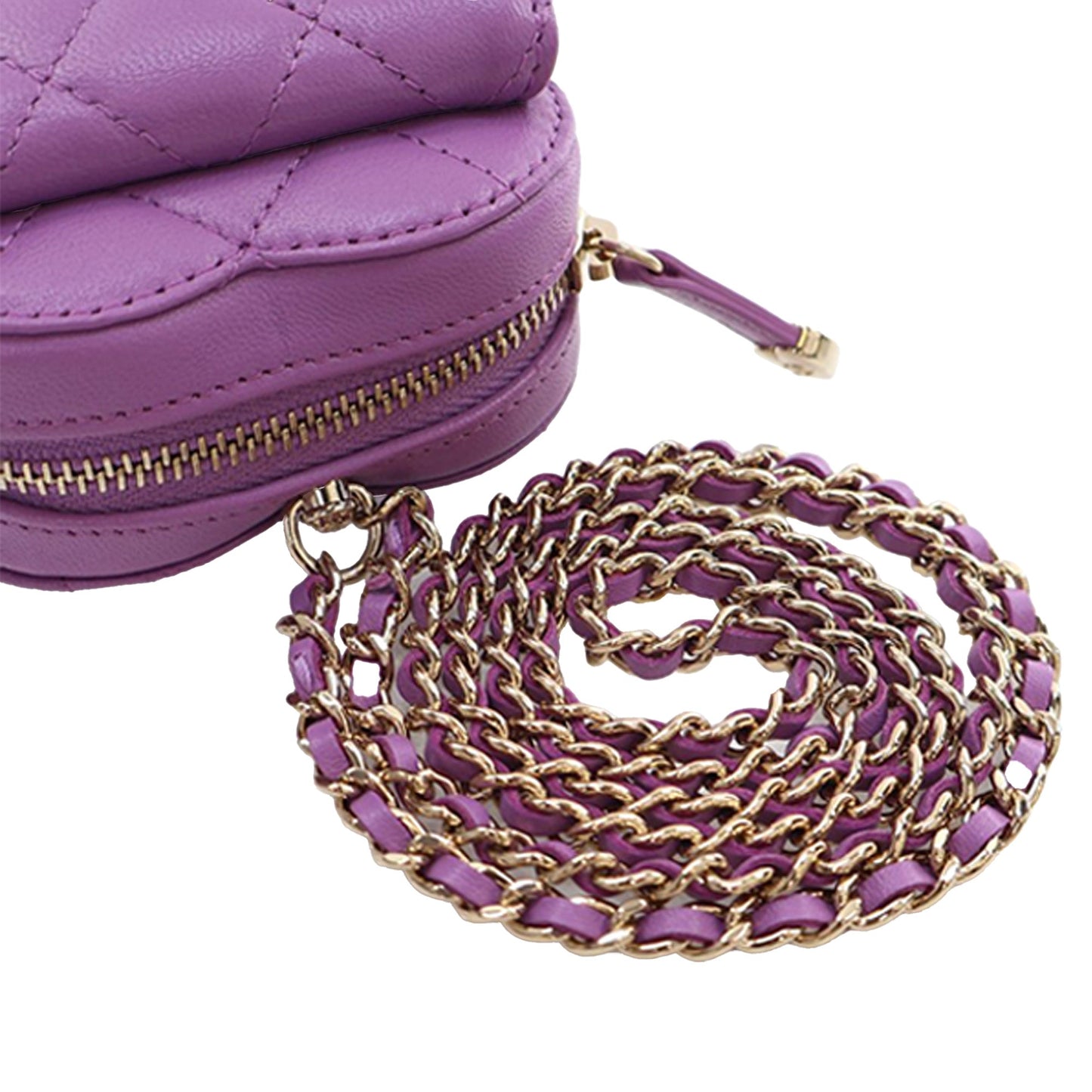 Chanel Lambskin CC in Love Heart Necklace Bag