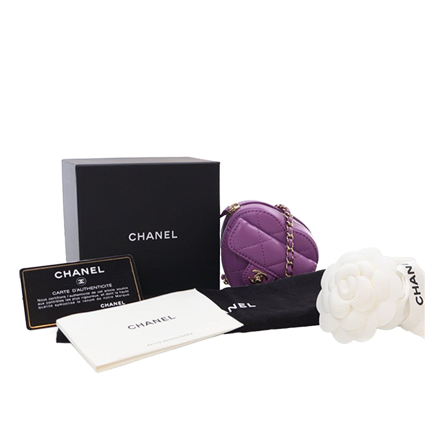 Chanel Lambskin CC in Love Heart Necklace Bag