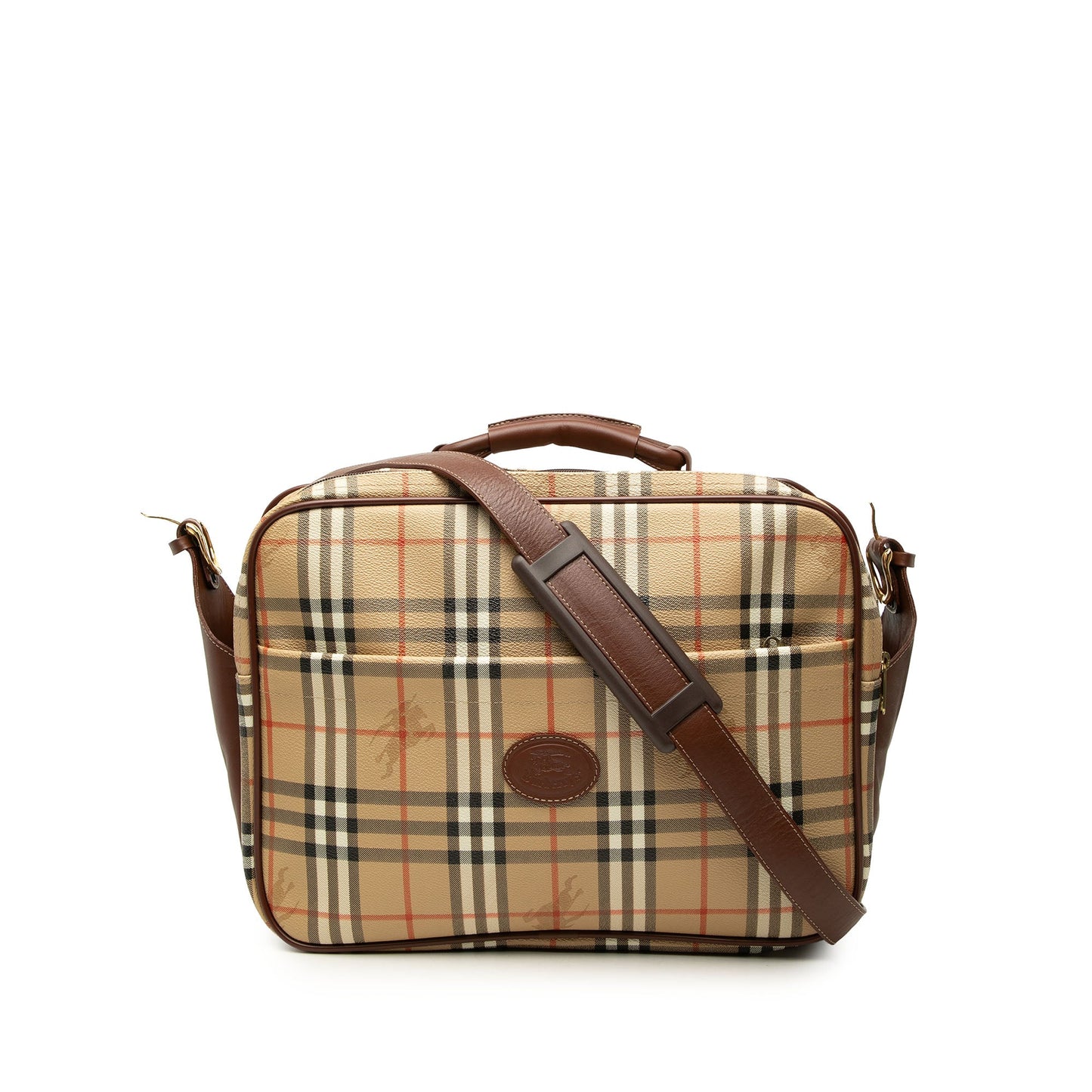 Burberry Haymarket Check Coated Canvas Satchel