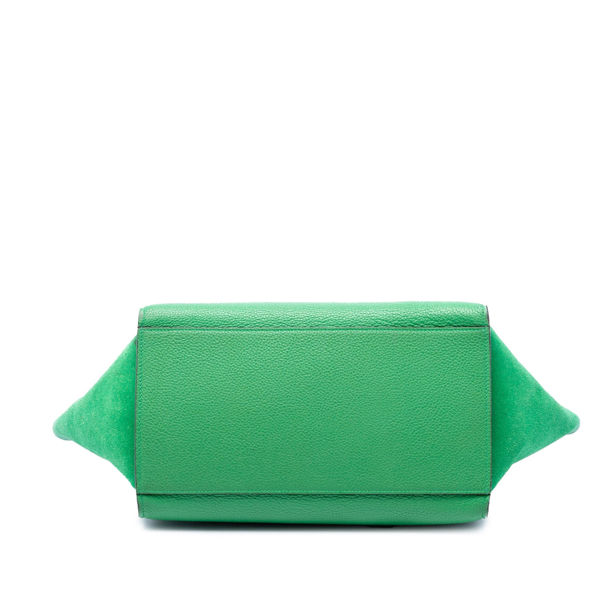 Celine Small Leather Trapeze Satchel — Green
