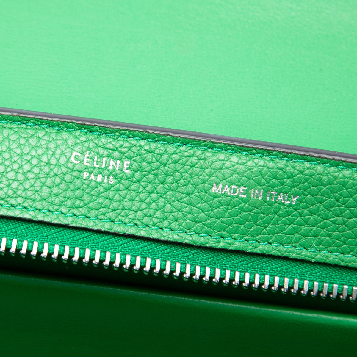 Celine Small Leather Trapeze Satchel — Green