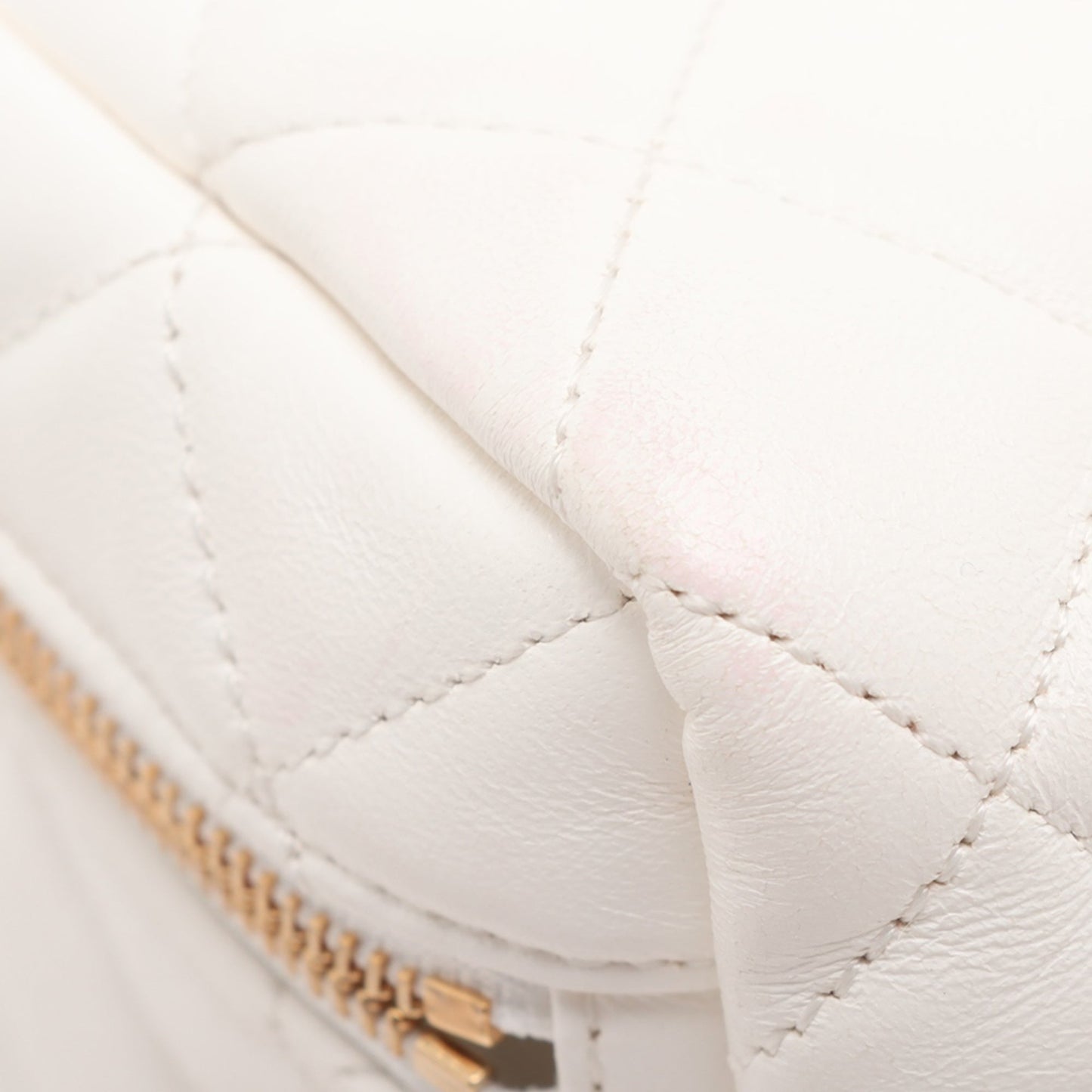 Chanel Quilted Lambskin Cube Chain Wristlet Case