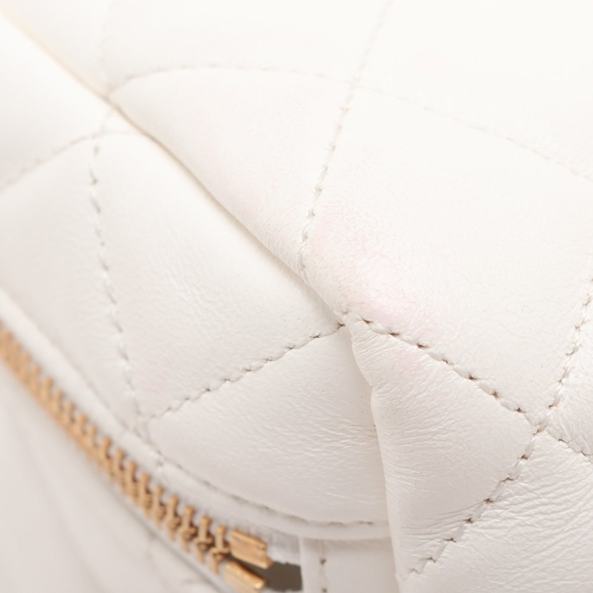 Chanel Quilted Lambskin Cube Chain Wristlet Case