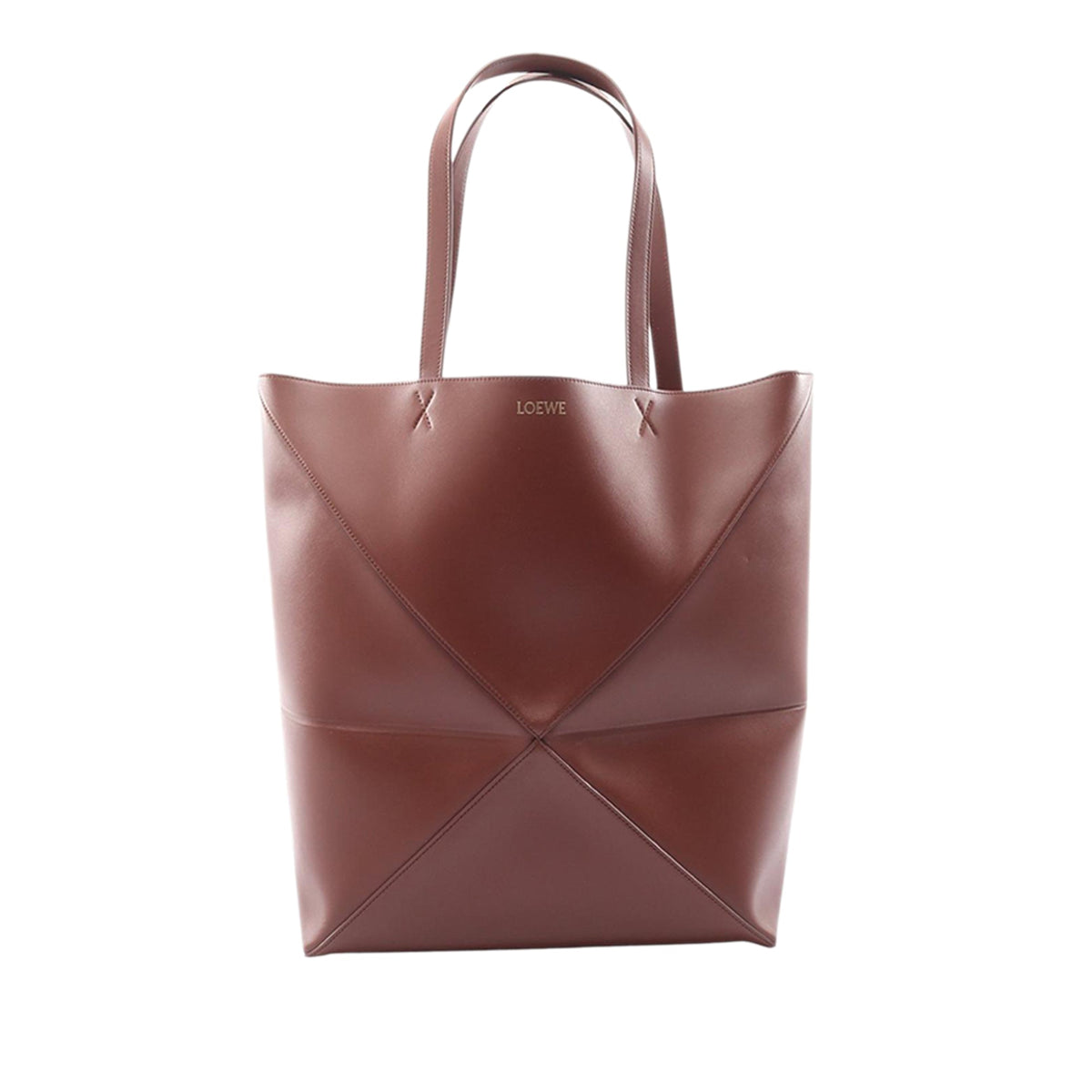 LOEWE Large Shiny Calfskin Puzzle Fold Tote