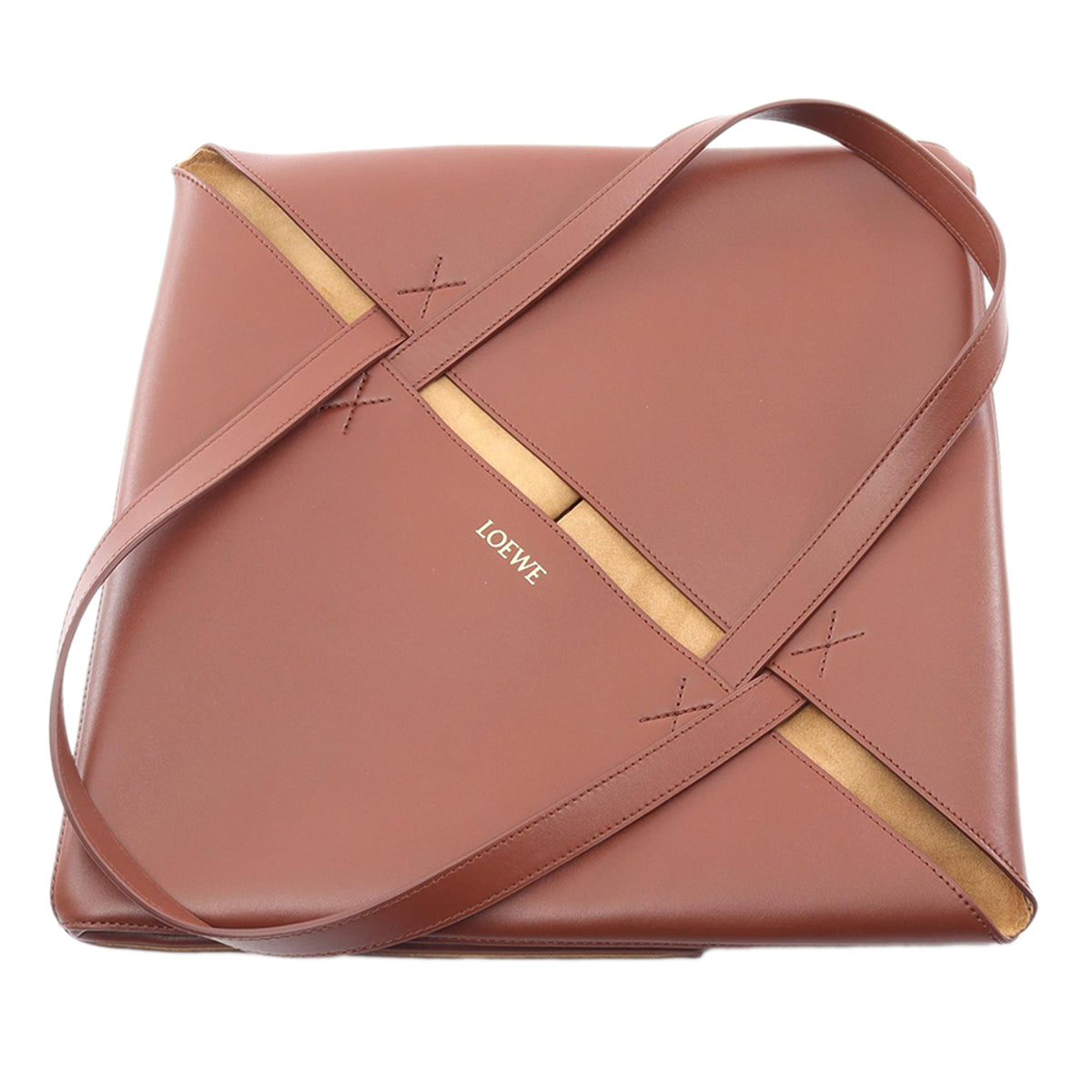 LOEWE Large Shiny Calfskin Puzzle Fold Tote