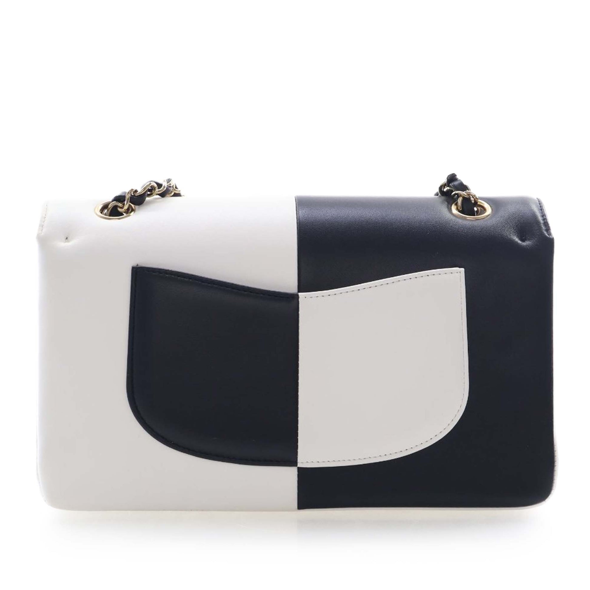Chanel Medium Classic Bicolor Lambskin Geometric Colorblock Double Flap