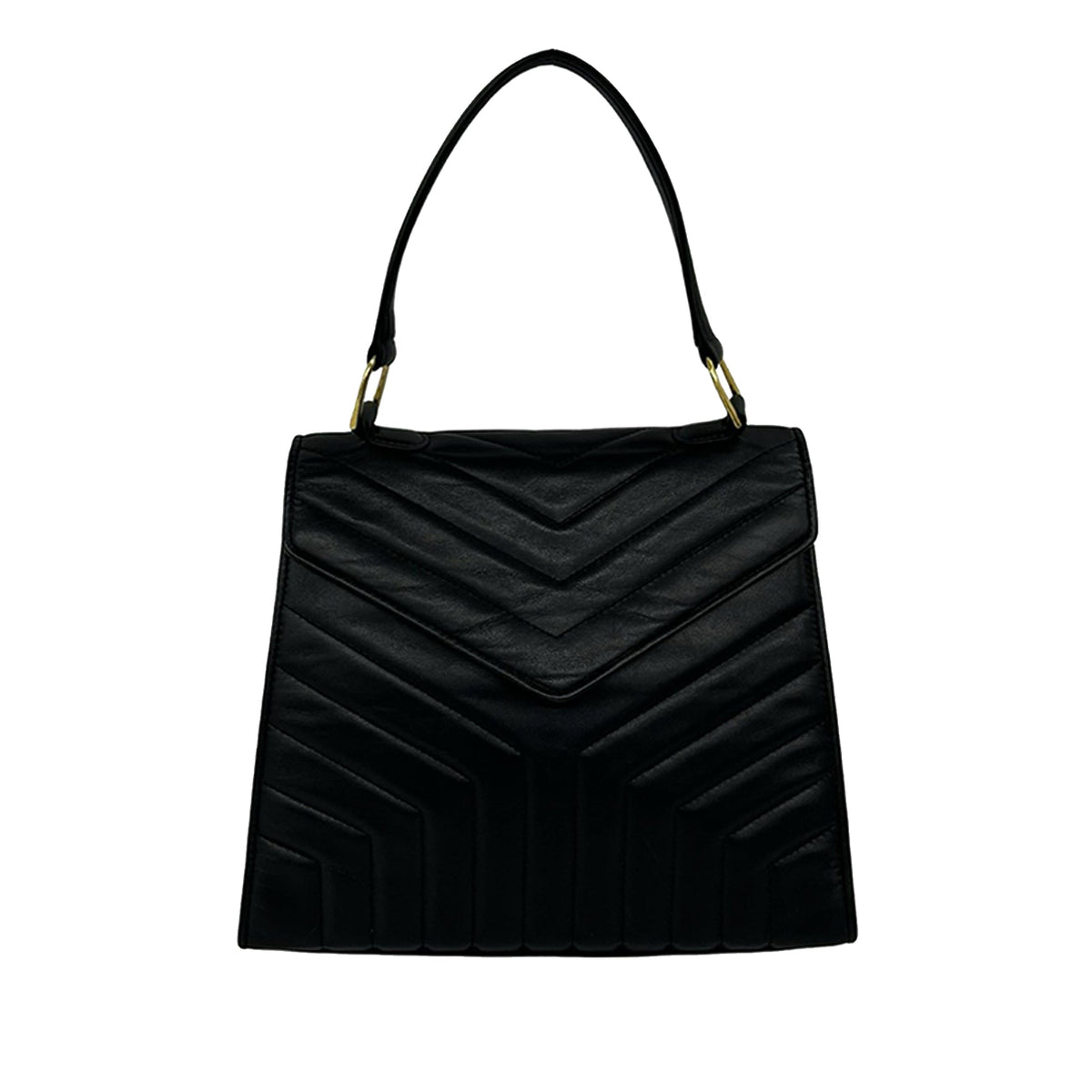 Saint Laurent Chevron Leather Handbag