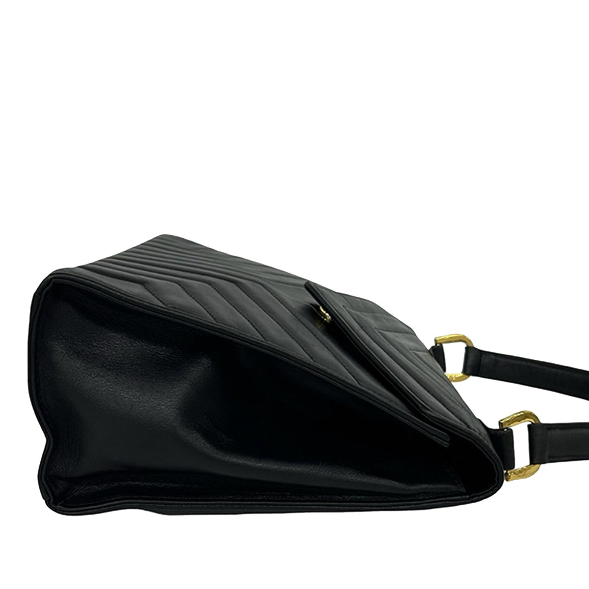 Saint Laurent Chevron Leather Handbag
