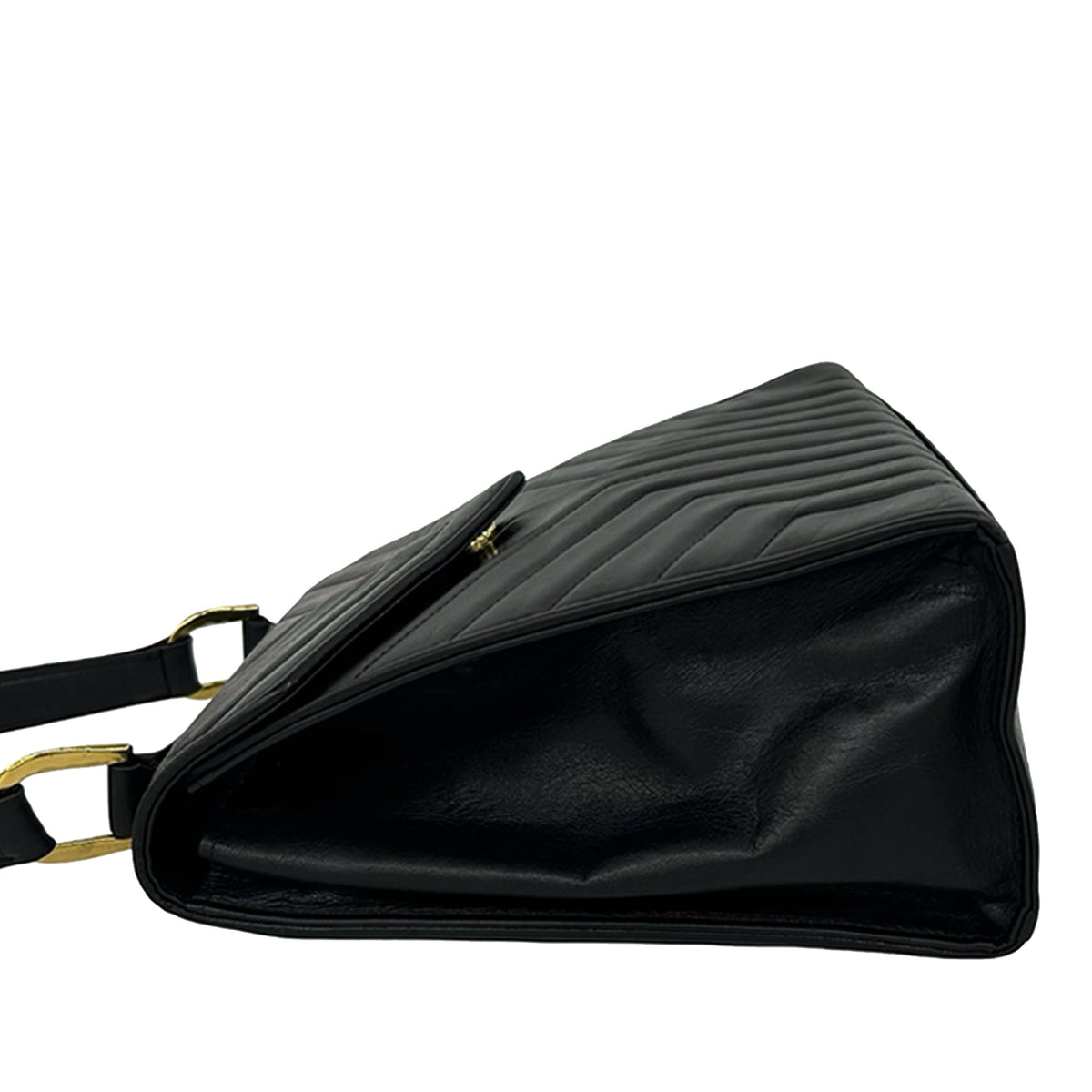Saint Laurent Chevron Leather Handbag