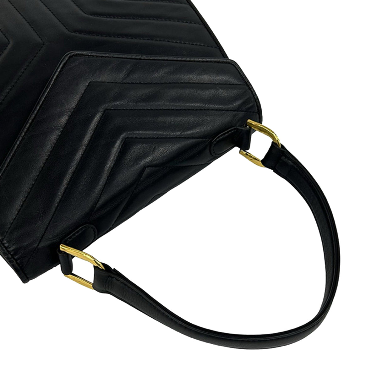 Saint Laurent Chevron Leather Handbag