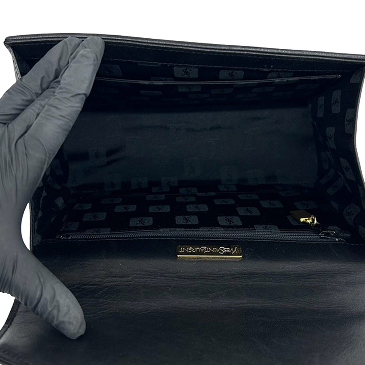 Saint Laurent Chevron Leather Handbag