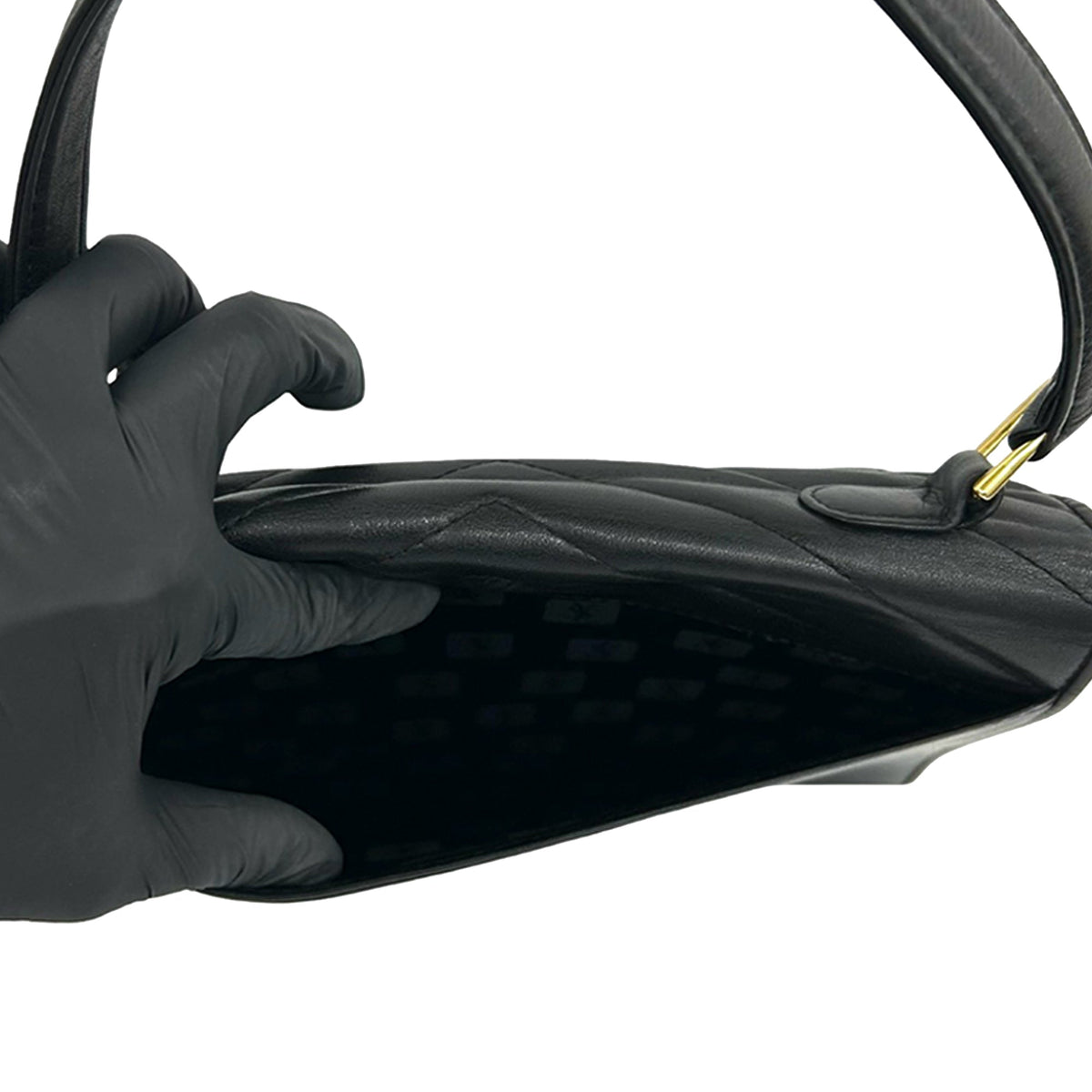 Saint Laurent Chevron Leather Handbag