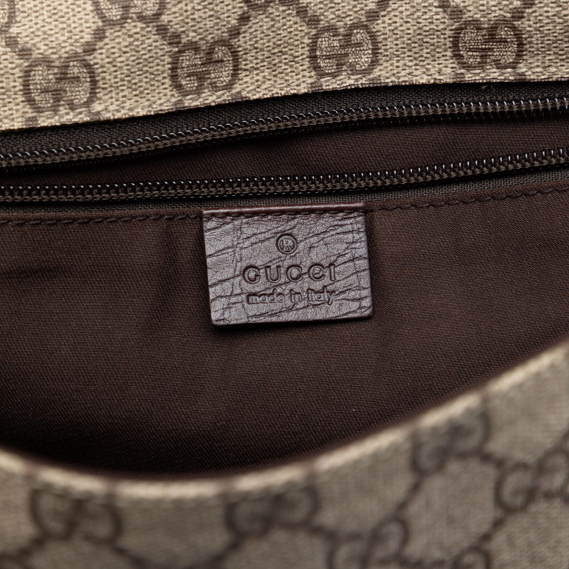 Gucci Medium GG Supreme Web Flap Messenger Bag