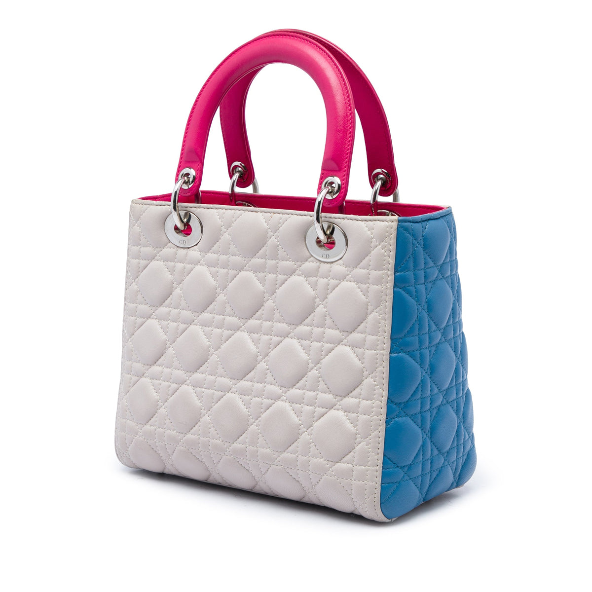 Dior Medium Tricolor Lambskin Cannage Lady Dior — Brown