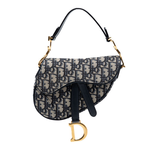 Dior Mini Oblique Canvas Saddle Bag