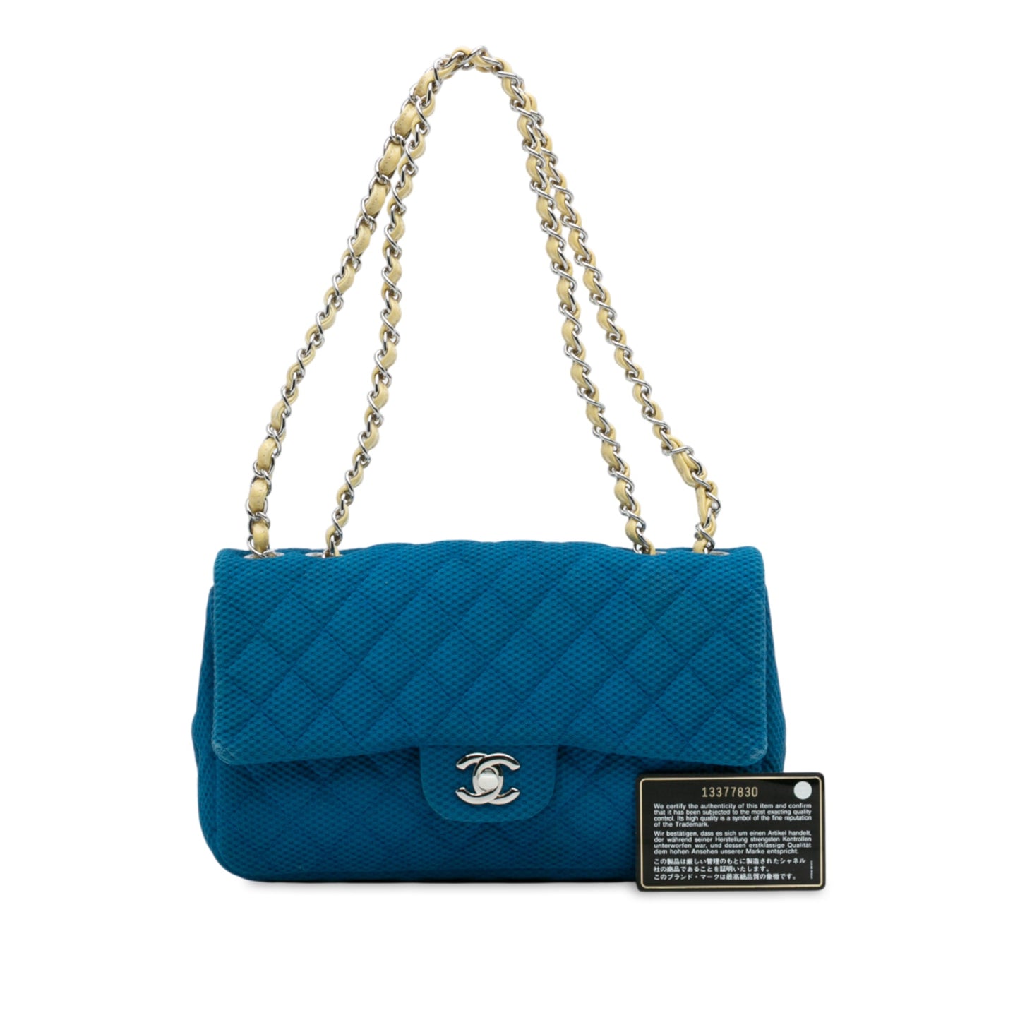 Chanel Medium Quilted Perforated Jersey Single Flap