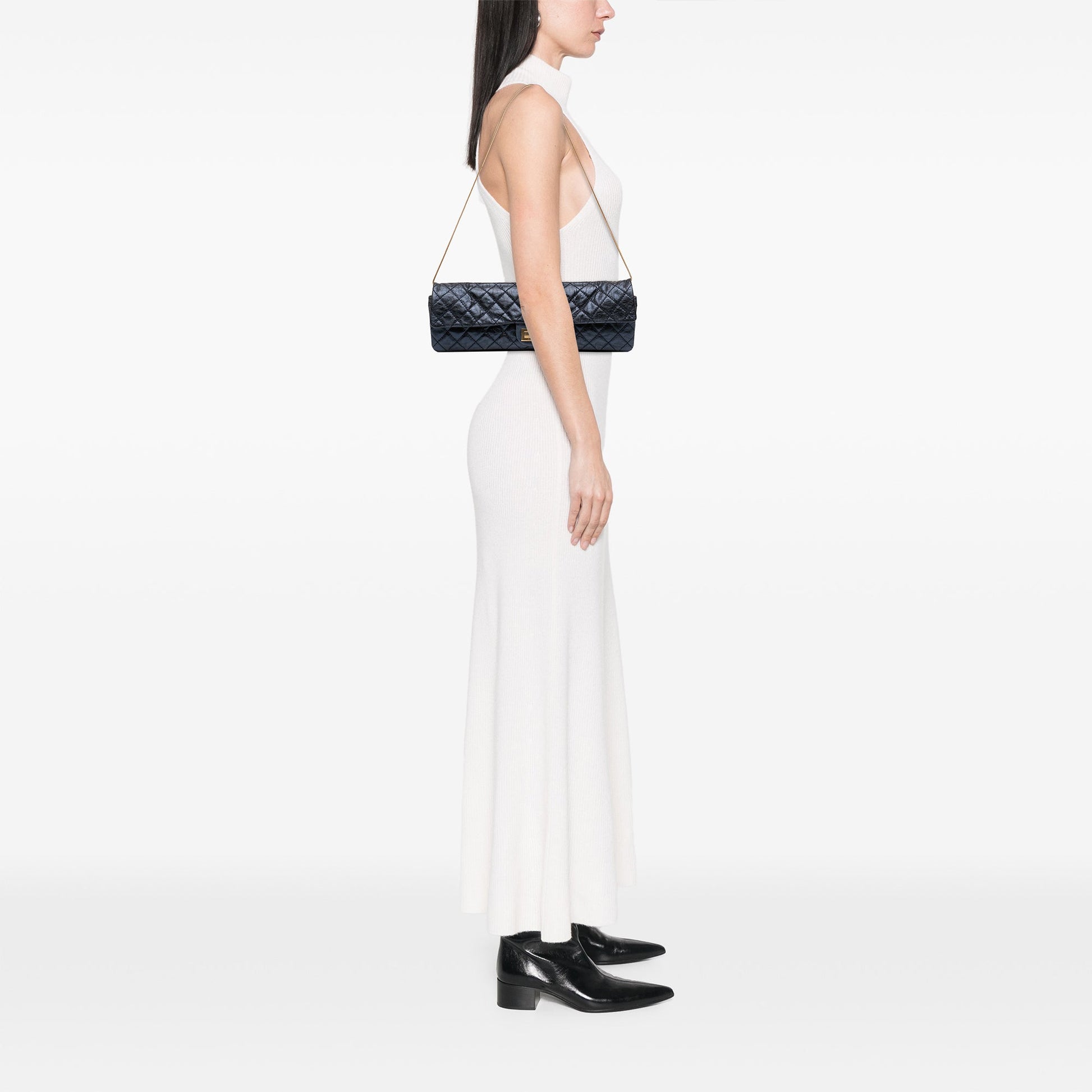 Chanel Quilted Glazed Calfskin Reissue 2.55 East West Single Flap