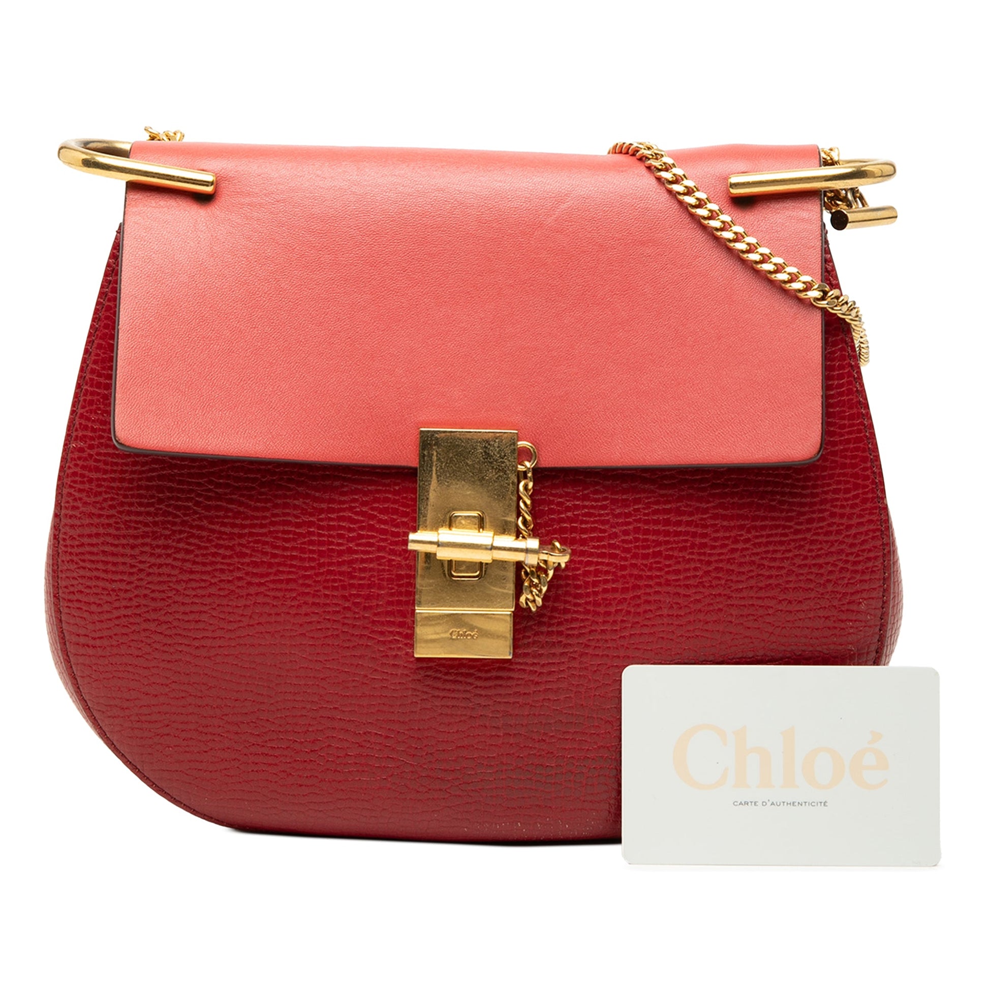Chloé Small Bicolor Smooth and Grained Calfskin Drew Crossbody