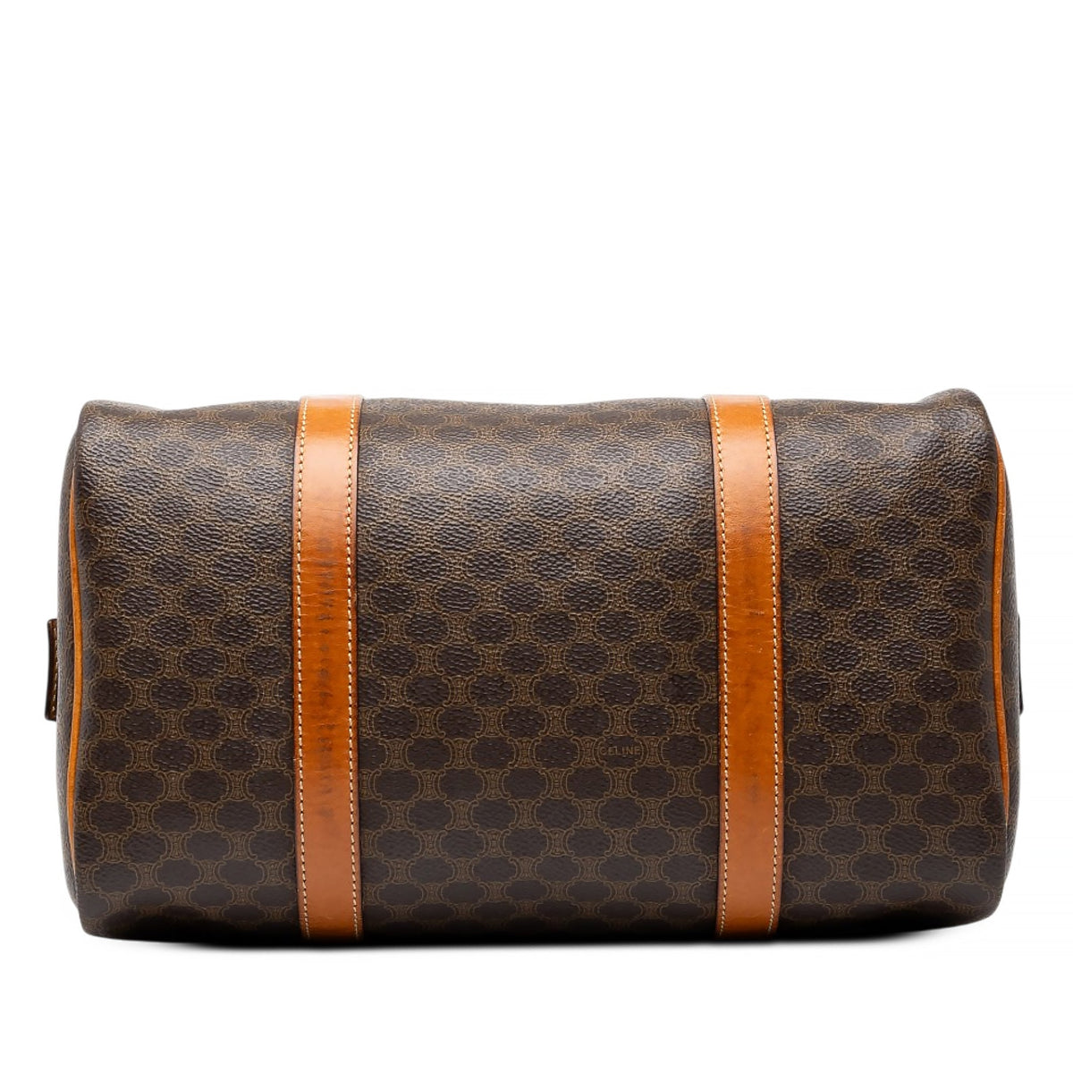 Celine Macadam Coated Canvas Boston Bag — Brown